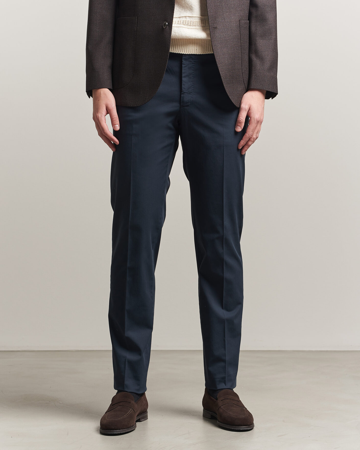 Herr | Byxor | Incotex | Regular Fit Comfort Chinos Navy