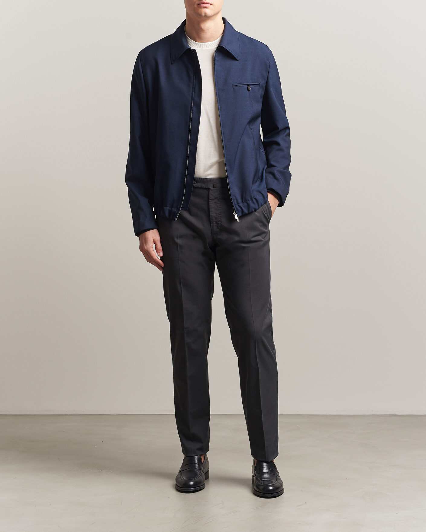 Herr | Byxor | Incotex | Regular Fit Comfort Chinos Dark Grey