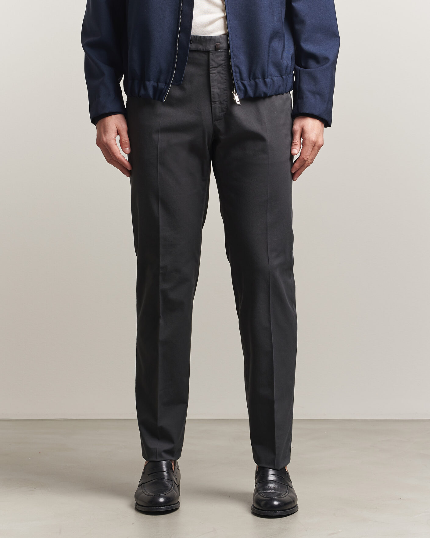 Herr | Byxor | Incotex | Regular Fit Comfort Chinos Dark Grey