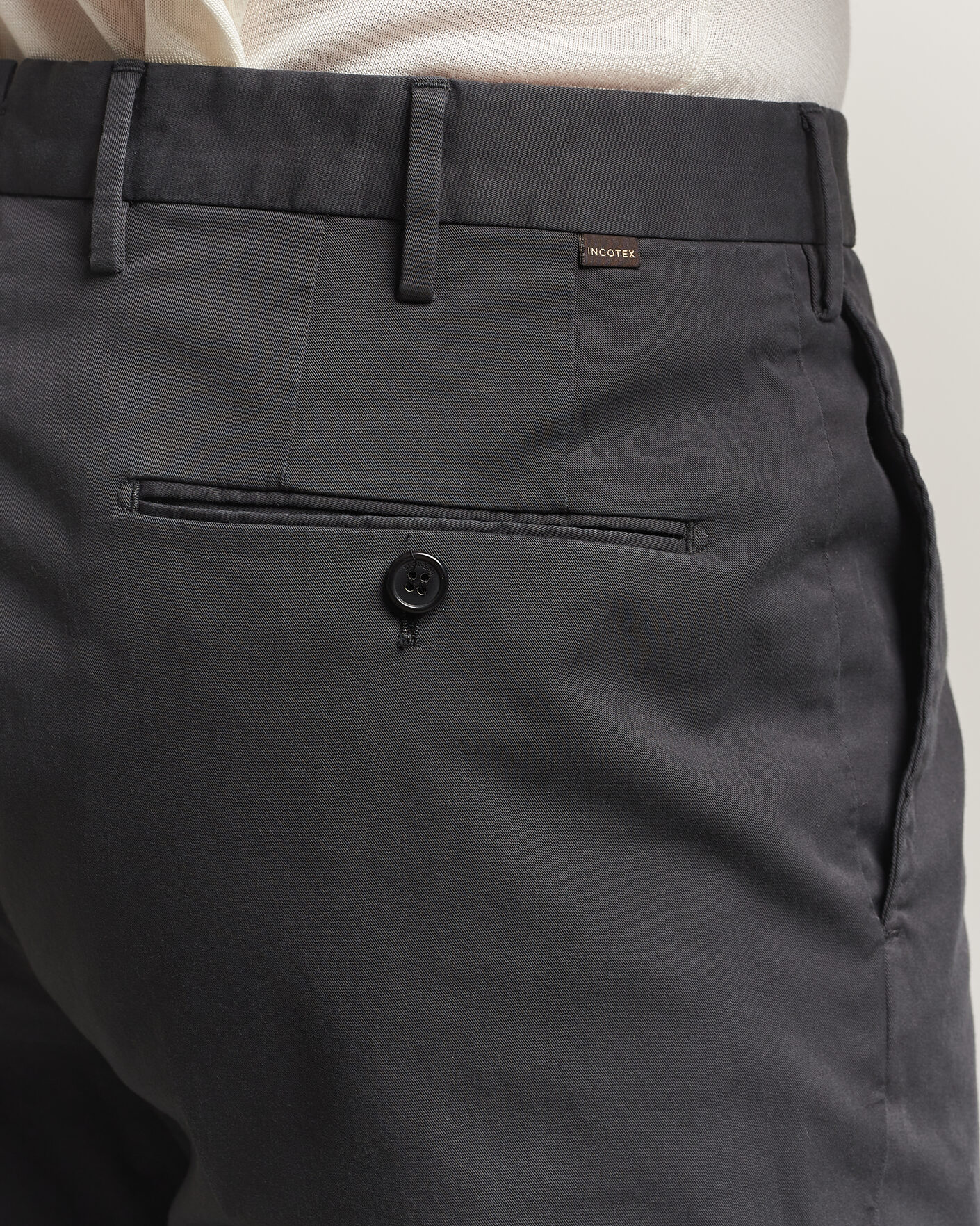 Herr | Byxor | Incotex | Regular Fit Comfort Chinos Dark Grey