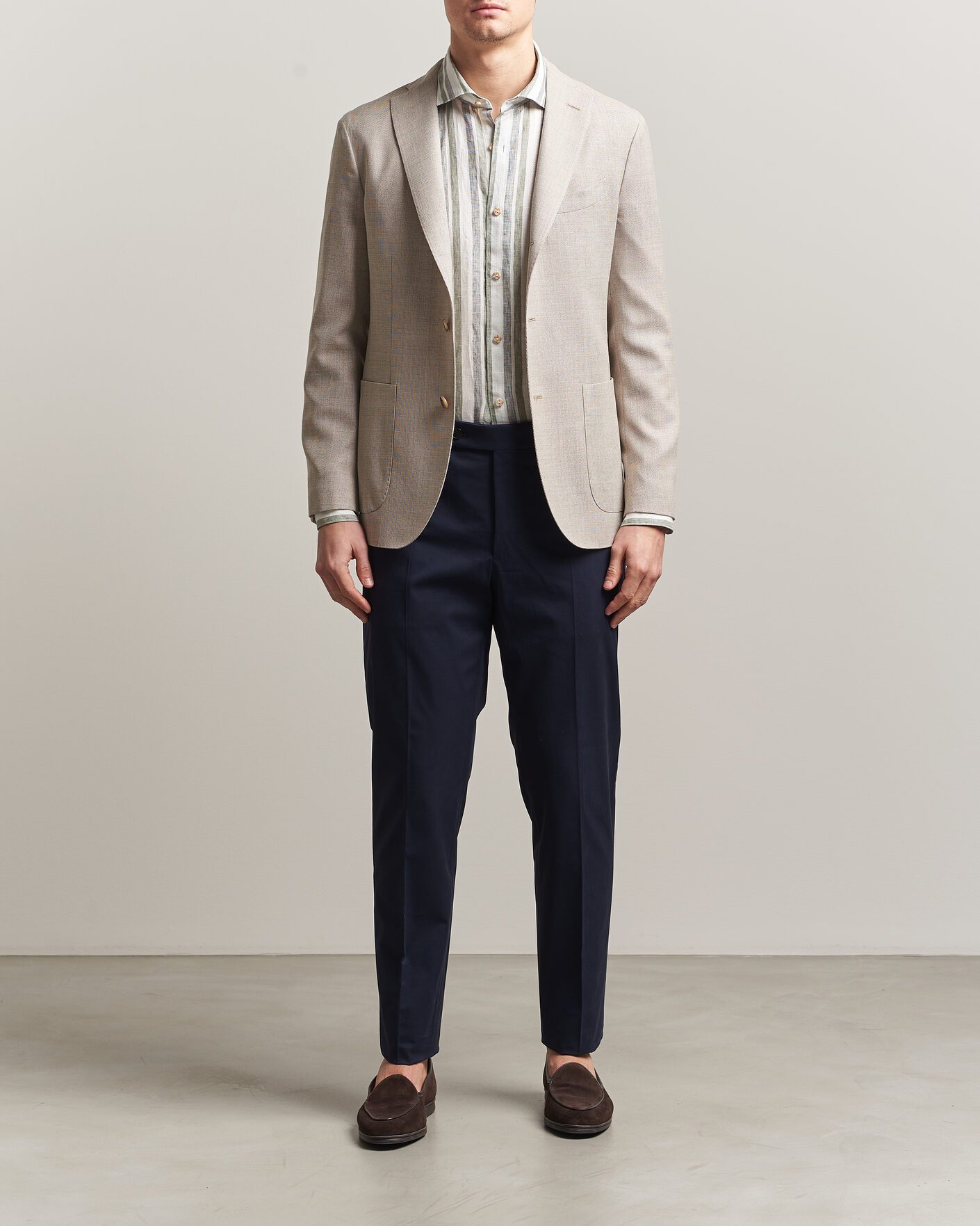 Herr | Byxor | Incotex | Regular Fit Flexgab Cotton Chinos Navy