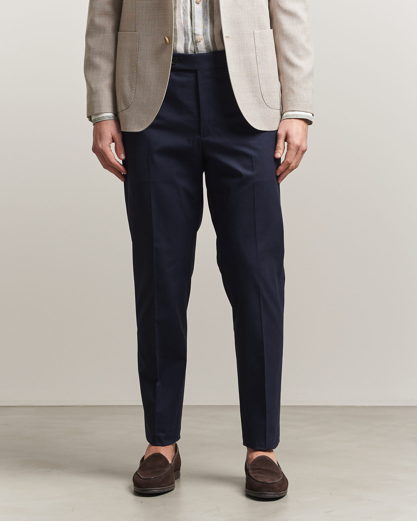 Herr | Byxor | Incotex | Regular Fit Flexgab Cotton Chinos Navy