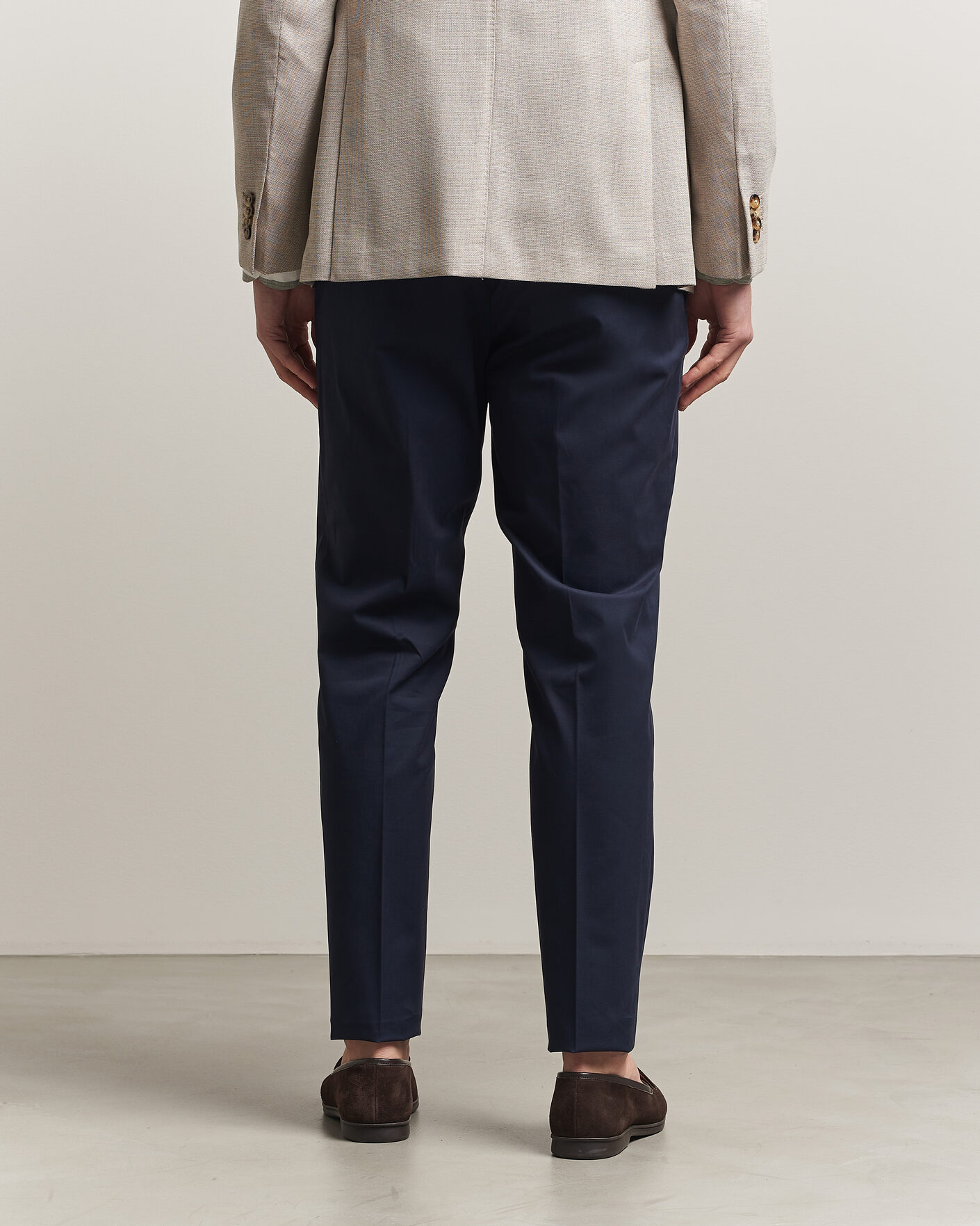 Herr | Byxor | Incotex | Regular Fit Flexgab Cotton Chinos Navy