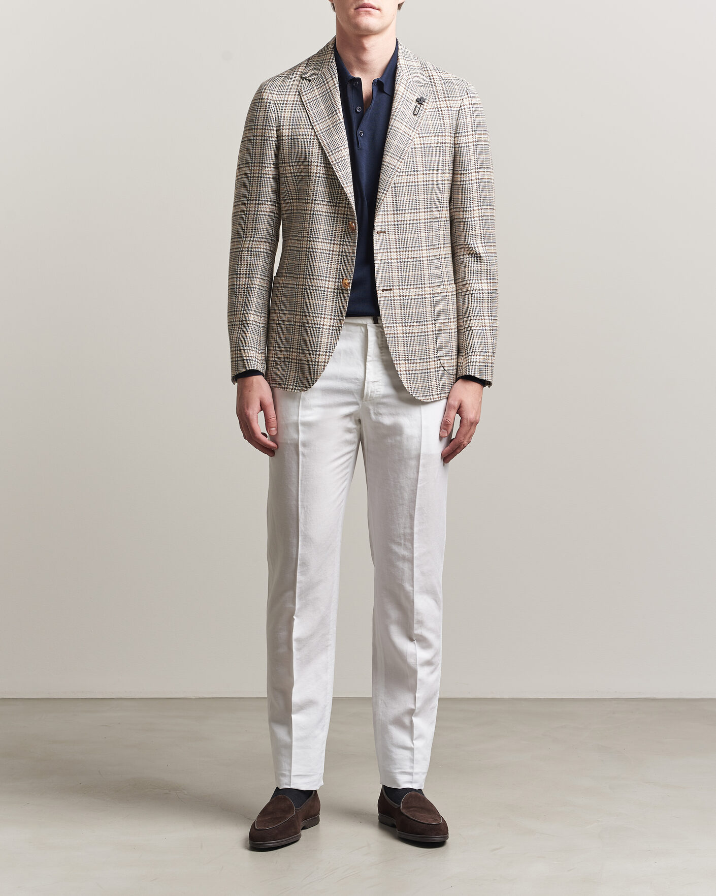 Herr | Byxor | Incotex | Regular Fit Chinolino Trousers White