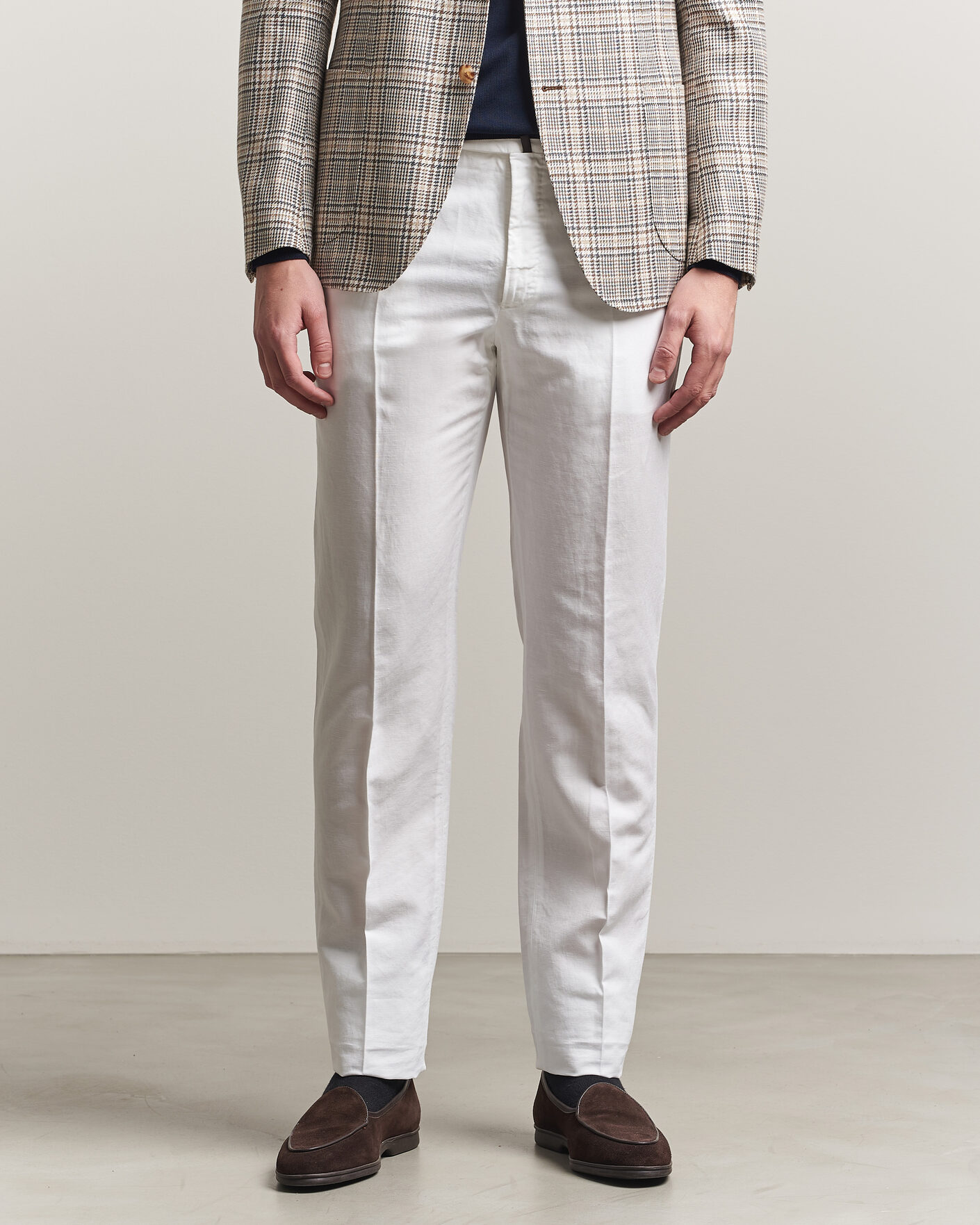 Herr | Byxor | Incotex | Regular Fit Chinolino Trousers White