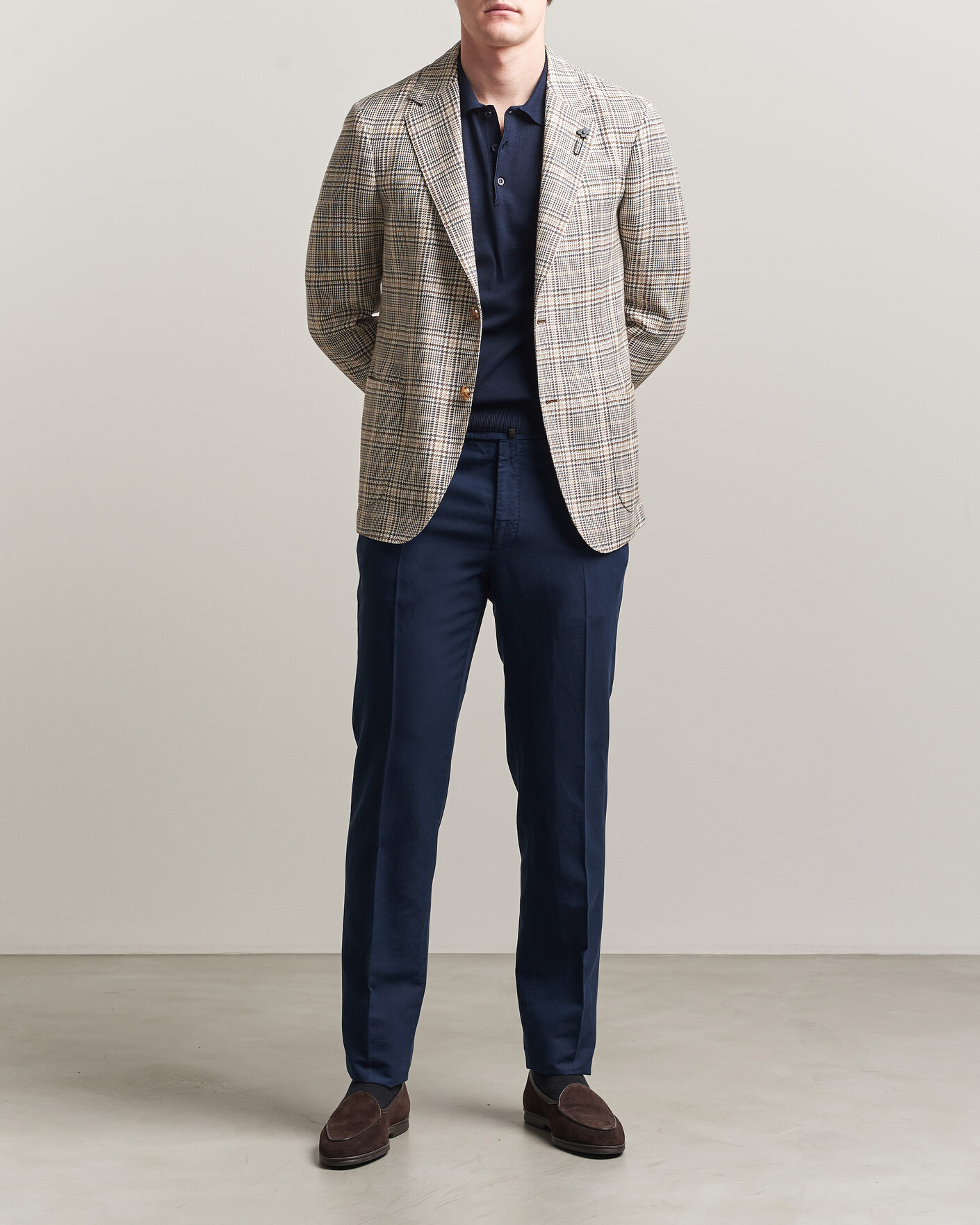 Herr | Byxor | Incotex | Regular Fit Chinolino Trousers Navy