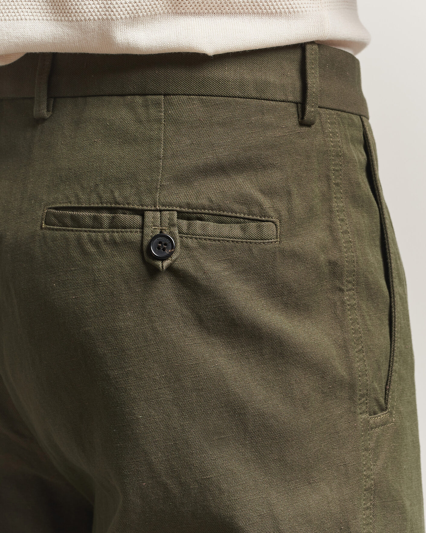 Herr | Byxor | Incotex | Regular Fit Cotton/Linen Drill Trousers Military