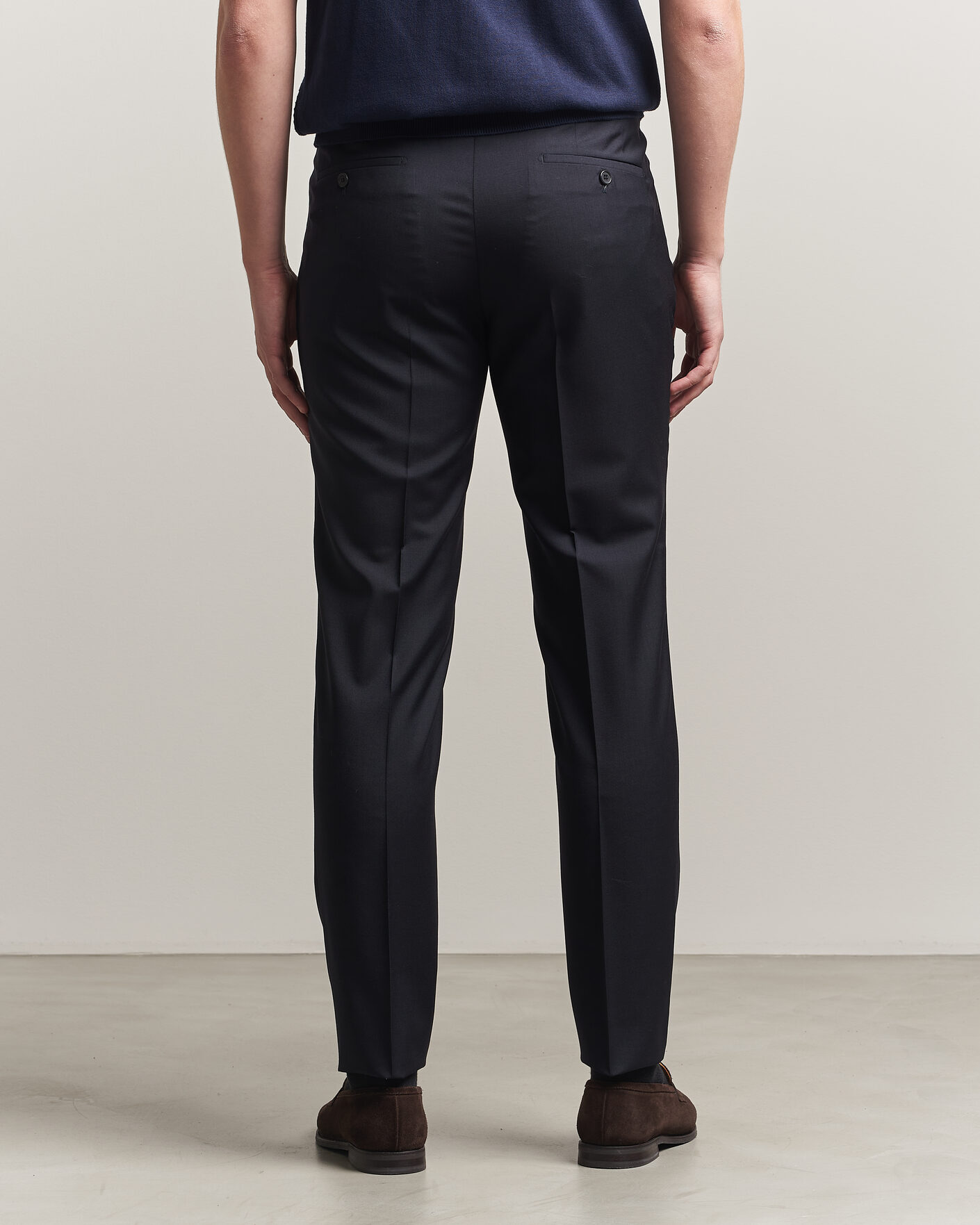Herr | Byxor | Incotex | Regular Fit Super 100s Wool Pants Blue