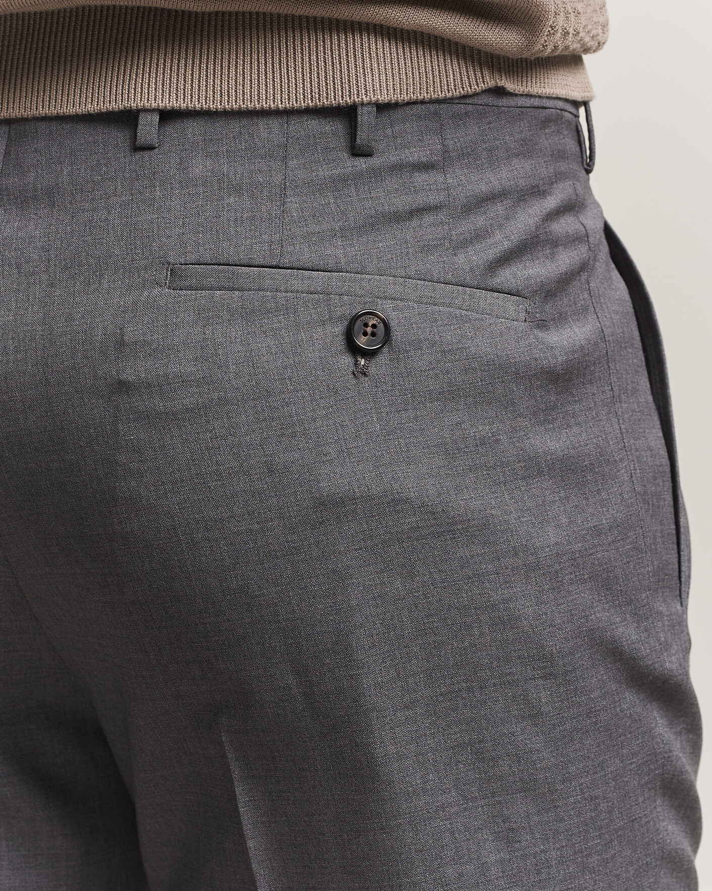 Herr | Byxor | Incotex | Regular Fit Super 100s Wool Pants Grey Melange