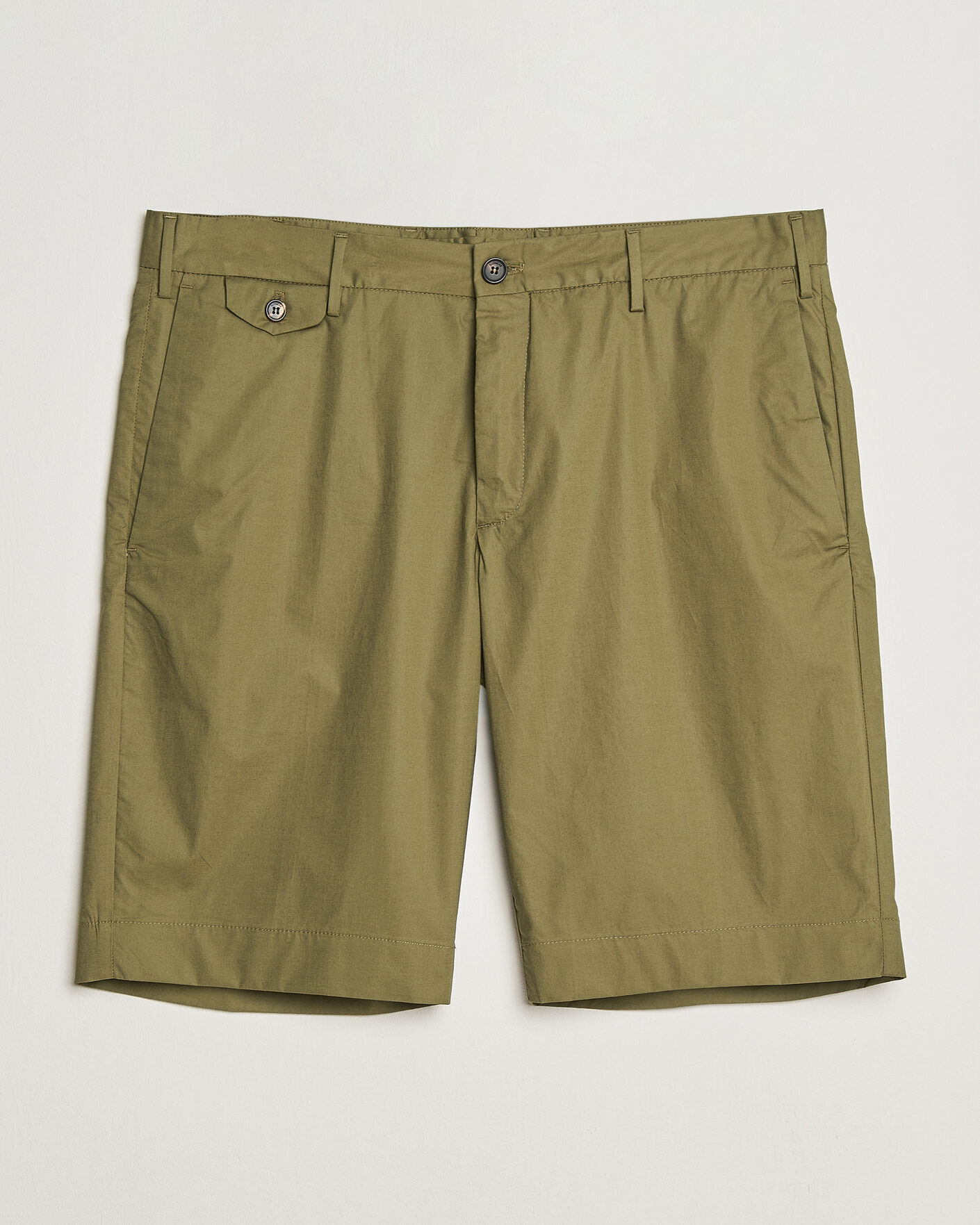 Herr | Shorts | Incotex | Cotton Poplin Shorts Olive