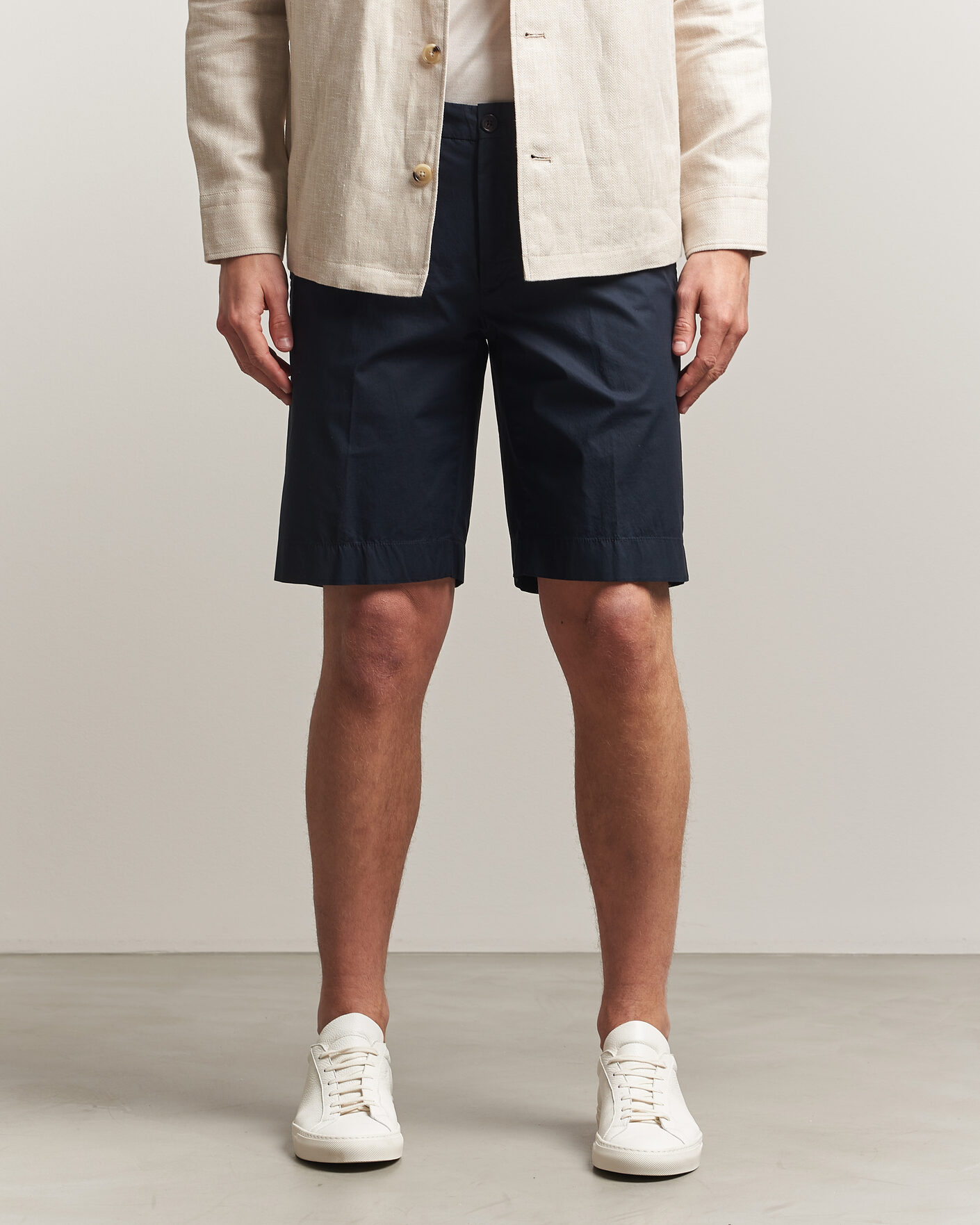 Herr | Shorts | Incotex | Cotton Poplin Shorts Navy