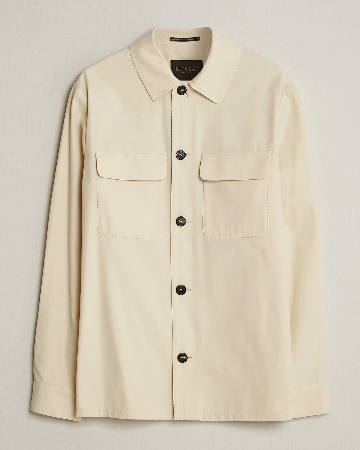 Herr | Skjortor | Incotex | Ice Cotton Twill Overshirt Natural