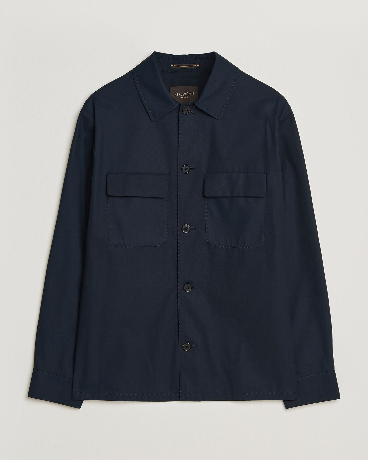 Herr | Skjortor | Incotex | Ice Cotton Twill Overshirt Navy
