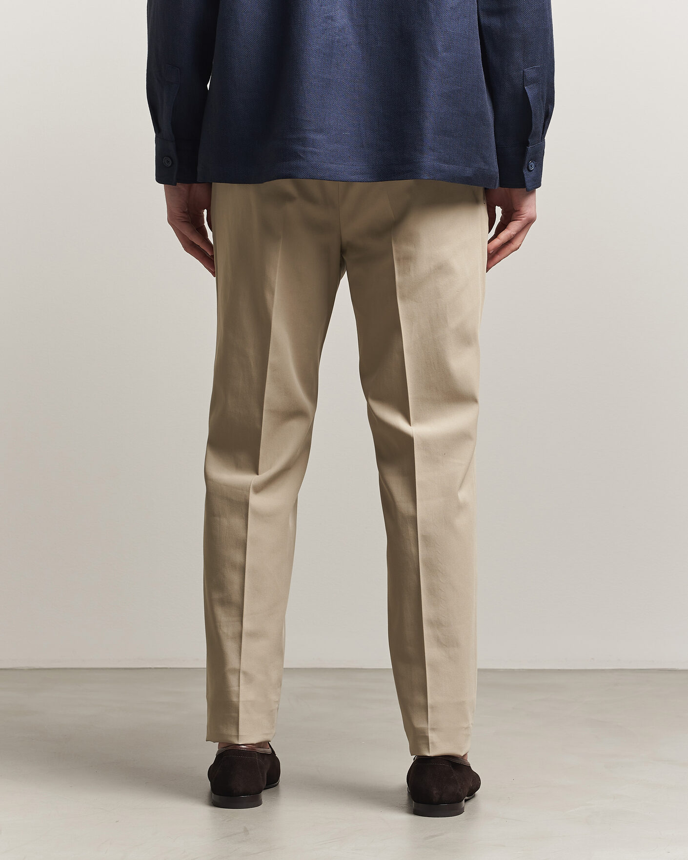 Herr | Byxor | Incotex | Ice Cotton Twill Pants Sand