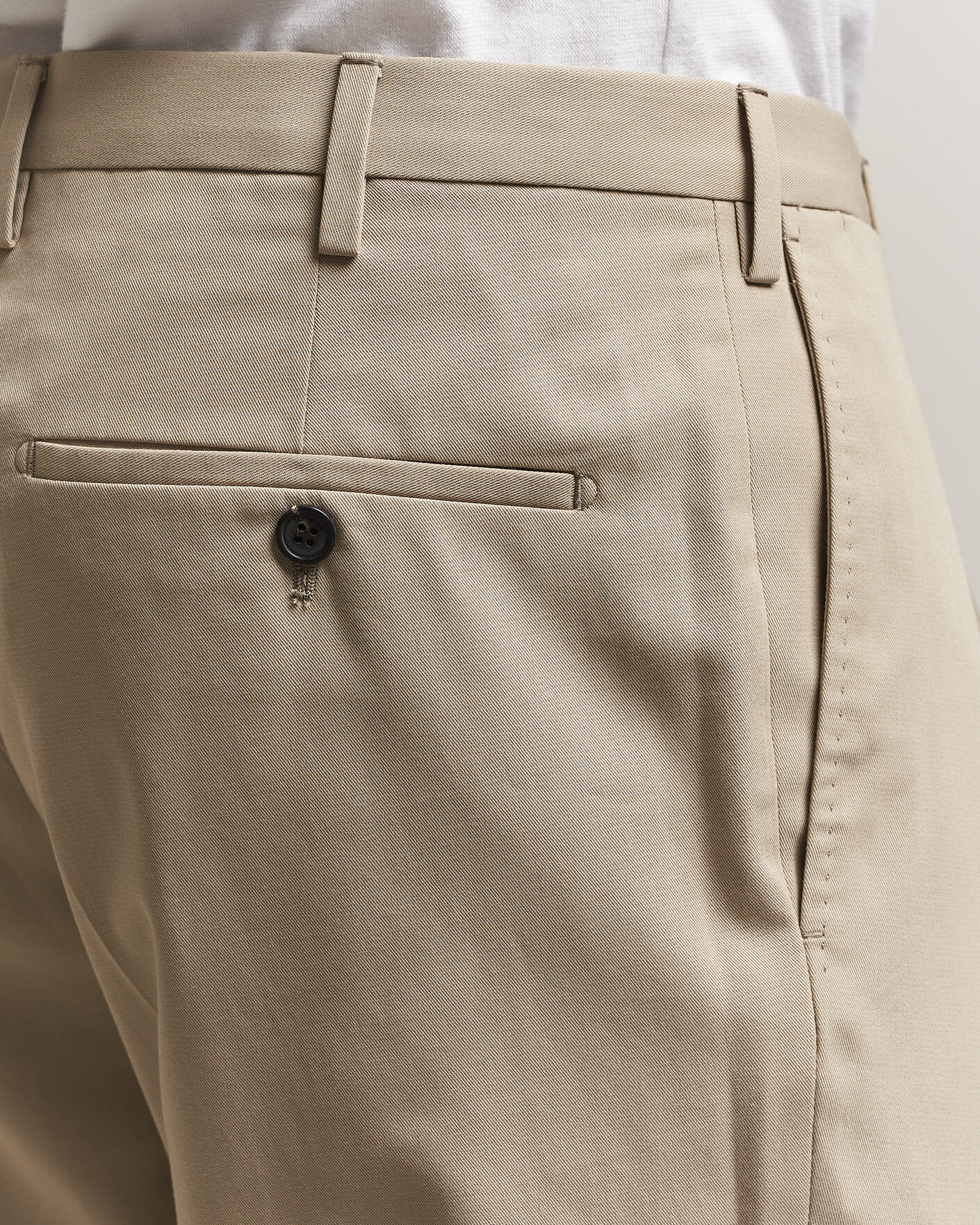 Herr | Byxor | Incotex | Ice Cotton Twill Pants Sand