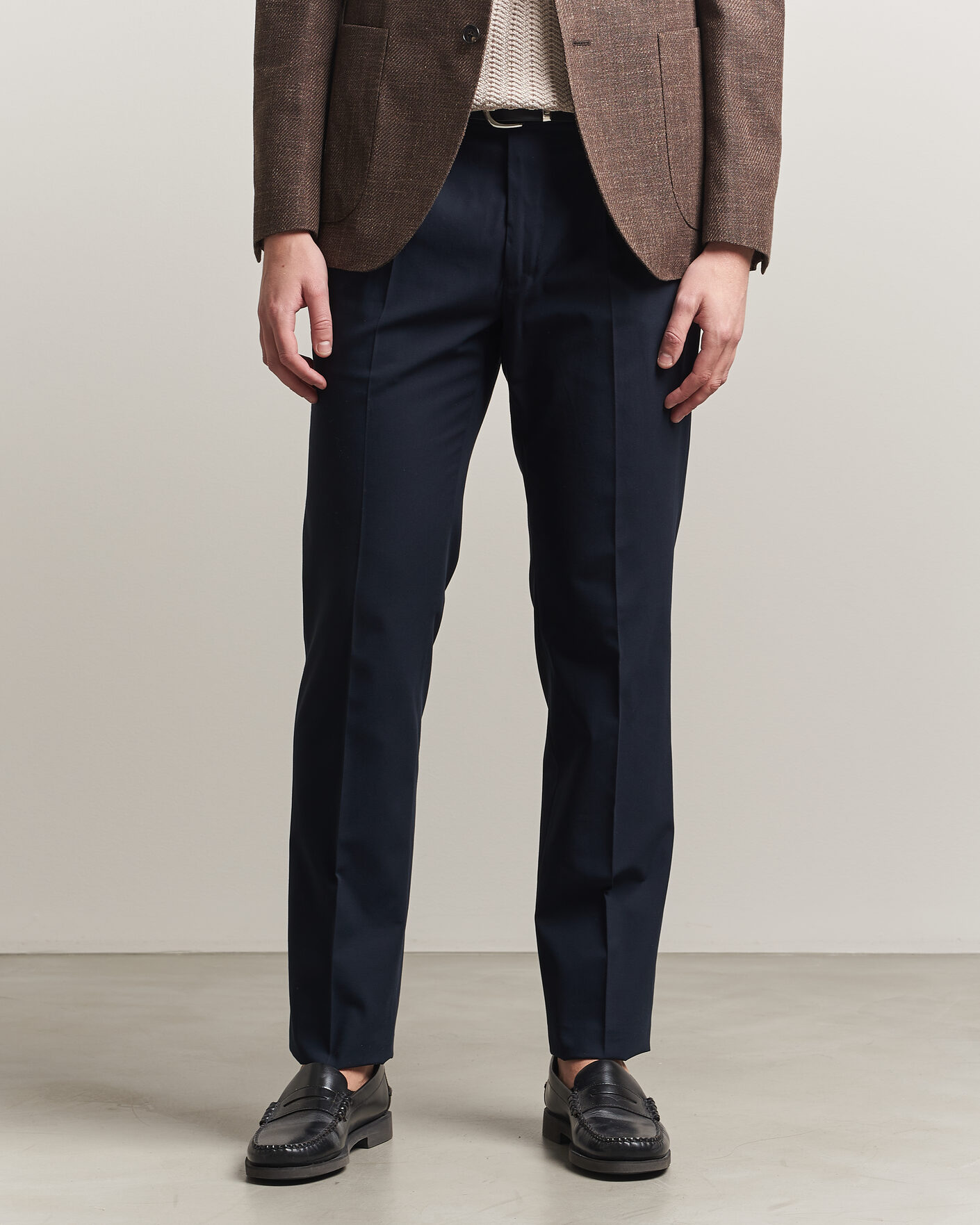 Herr | Byxor | Incotex | Ice Cotton Twill Pants Navy