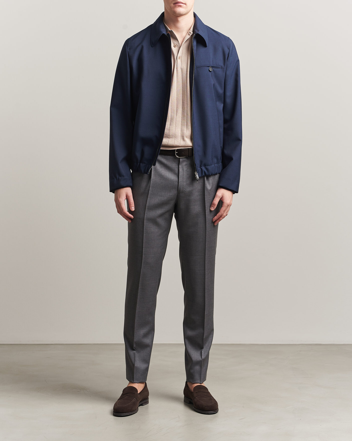 Herr | Jackor | Incotex | Primo Wool Shirt Jacket Navy