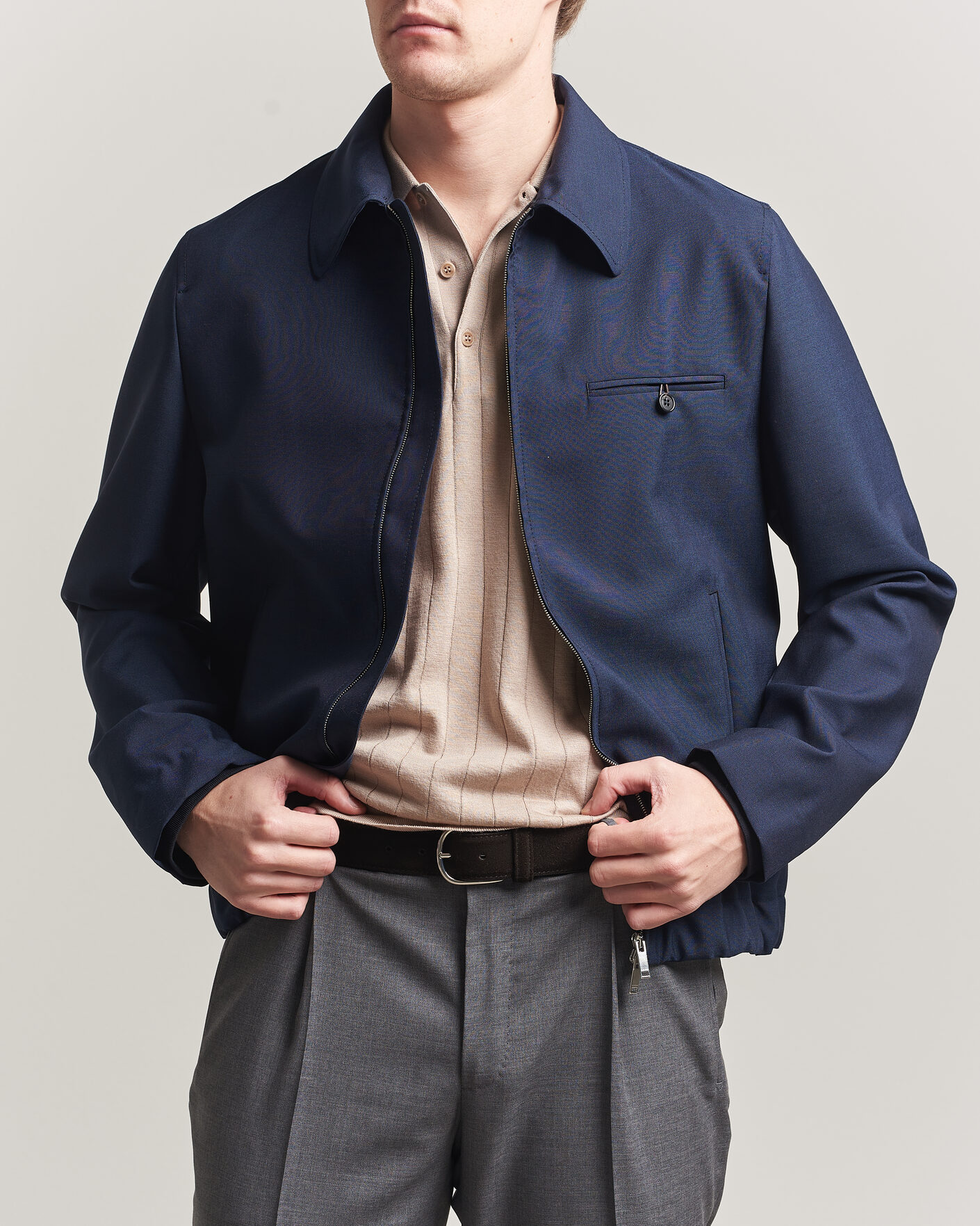 Herr | Jackor | Incotex | Primo Wool Shirt Jacket Navy