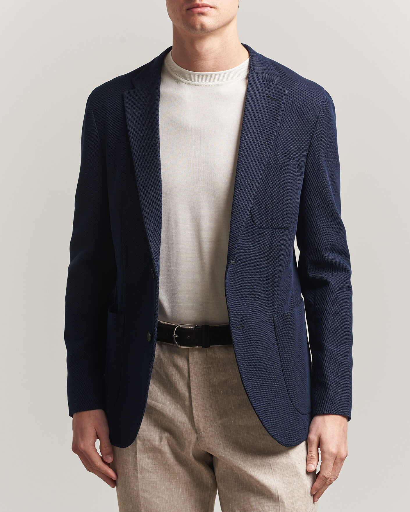 Herr | Kavajer | Incotex | Unconstructed Jersey Blazer Navy