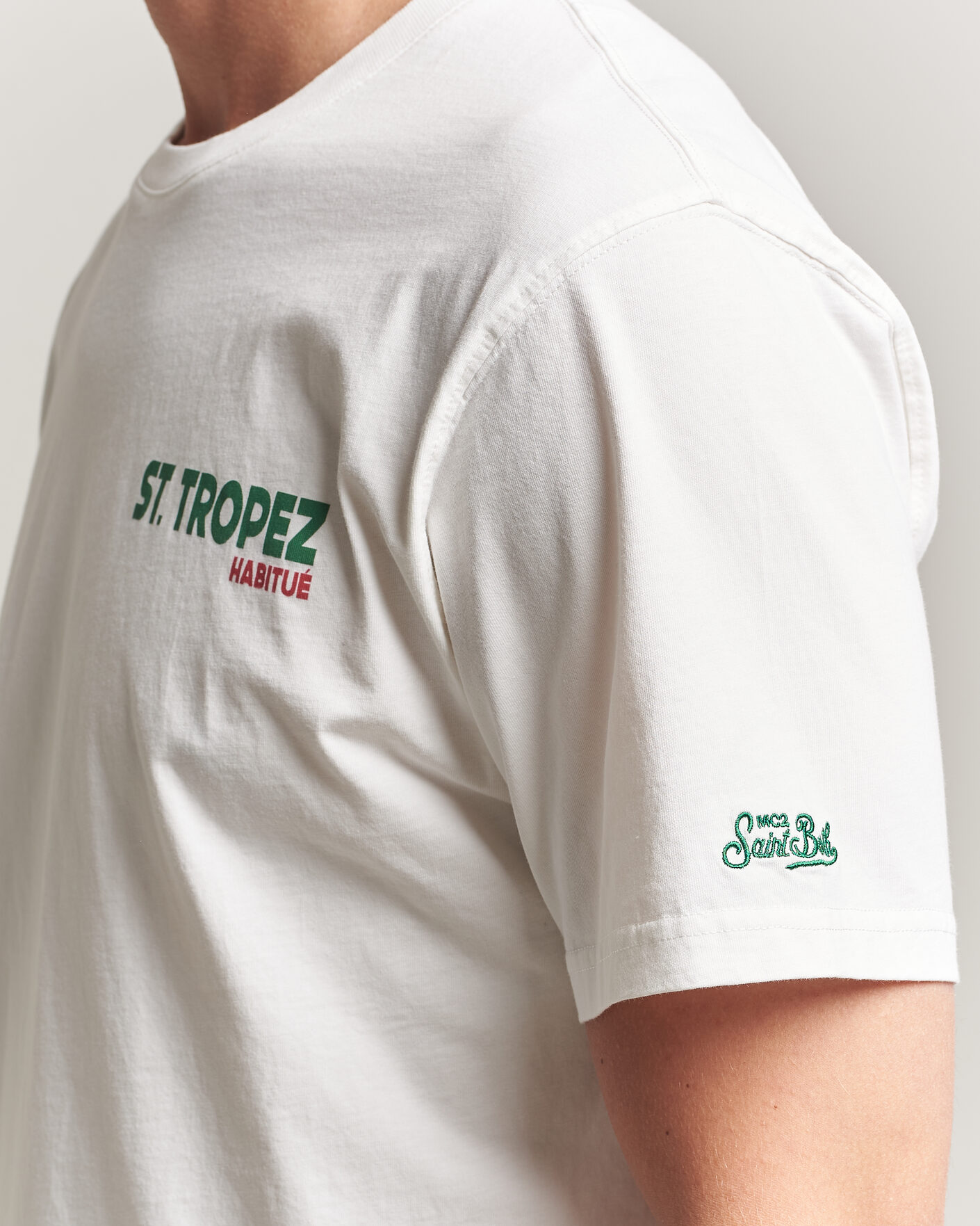 Herr | T-Shirts | MC2 Saint Barth | Back Printed Cotton T-Shirt St Tropez Sun