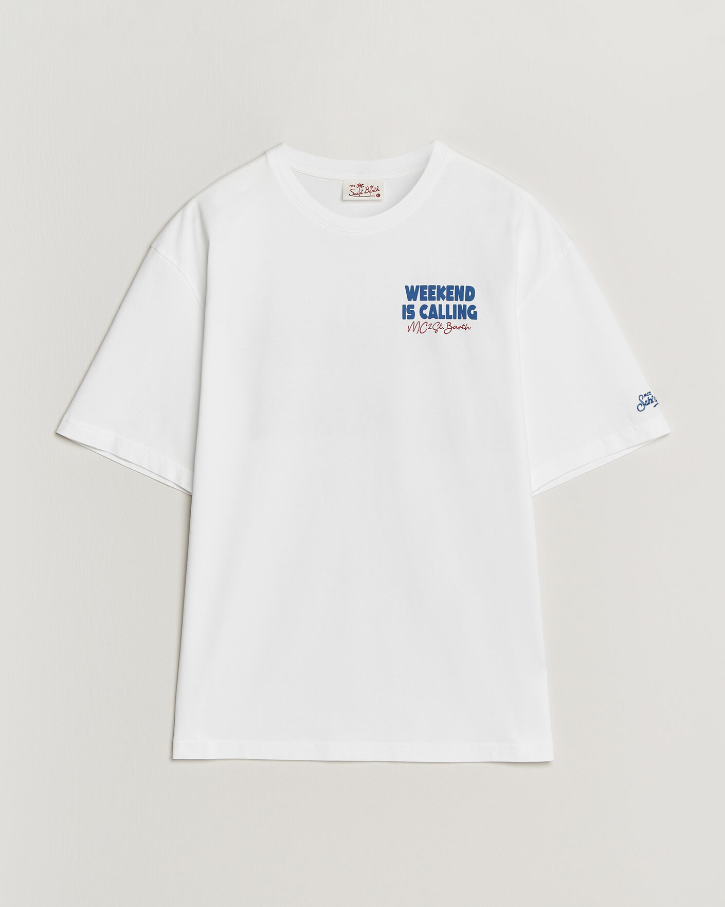 Herr | T-Shirts | MC2 Saint Barth | Back Printed Cotton T-Shirt Weekend Jet