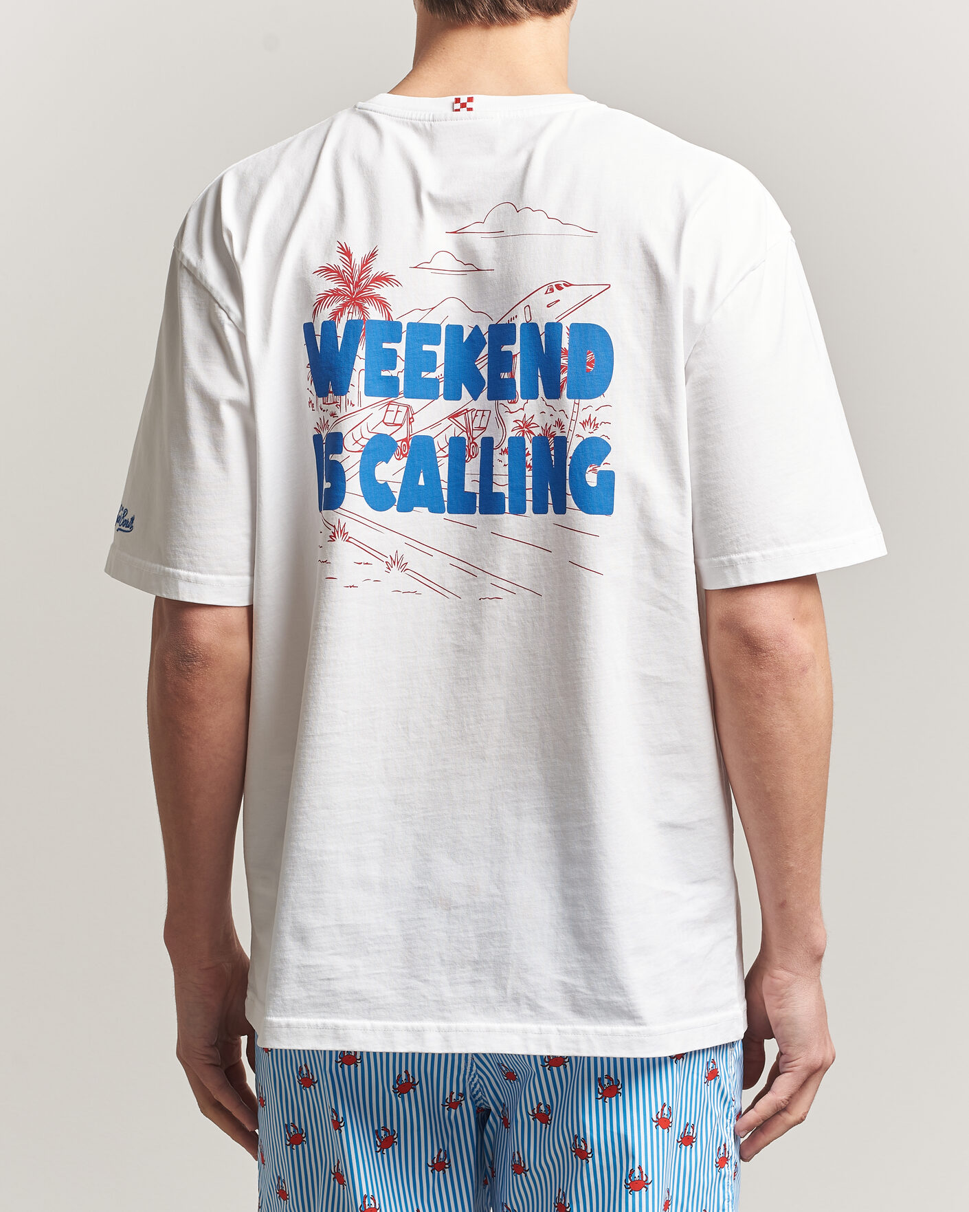 Herr | T-Shirts | MC2 Saint Barth | Back Printed Cotton T-Shirt Weekend Jet