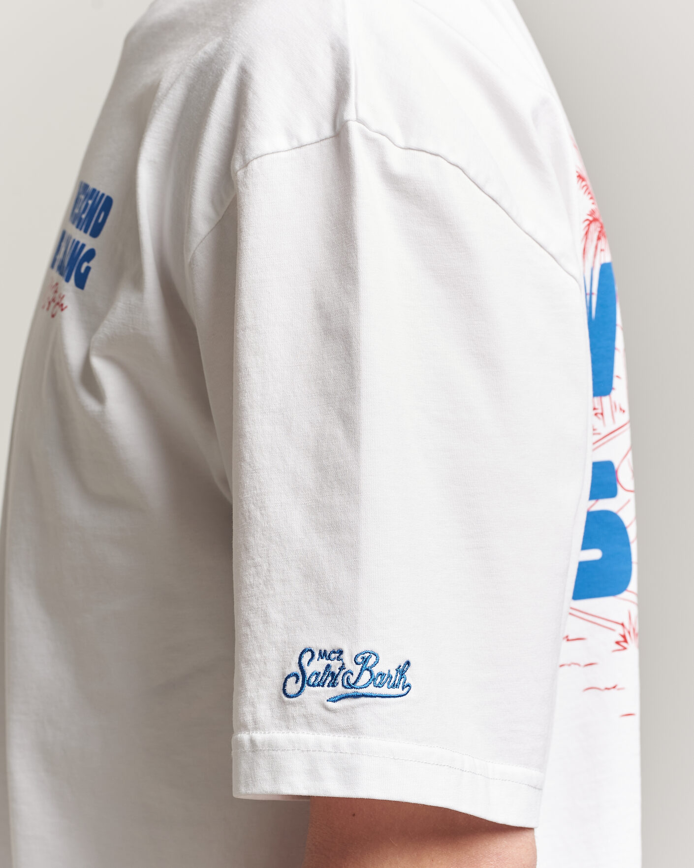 Herr | T-Shirts | MC2 Saint Barth | Back Printed Cotton T-Shirt Weekend Jet