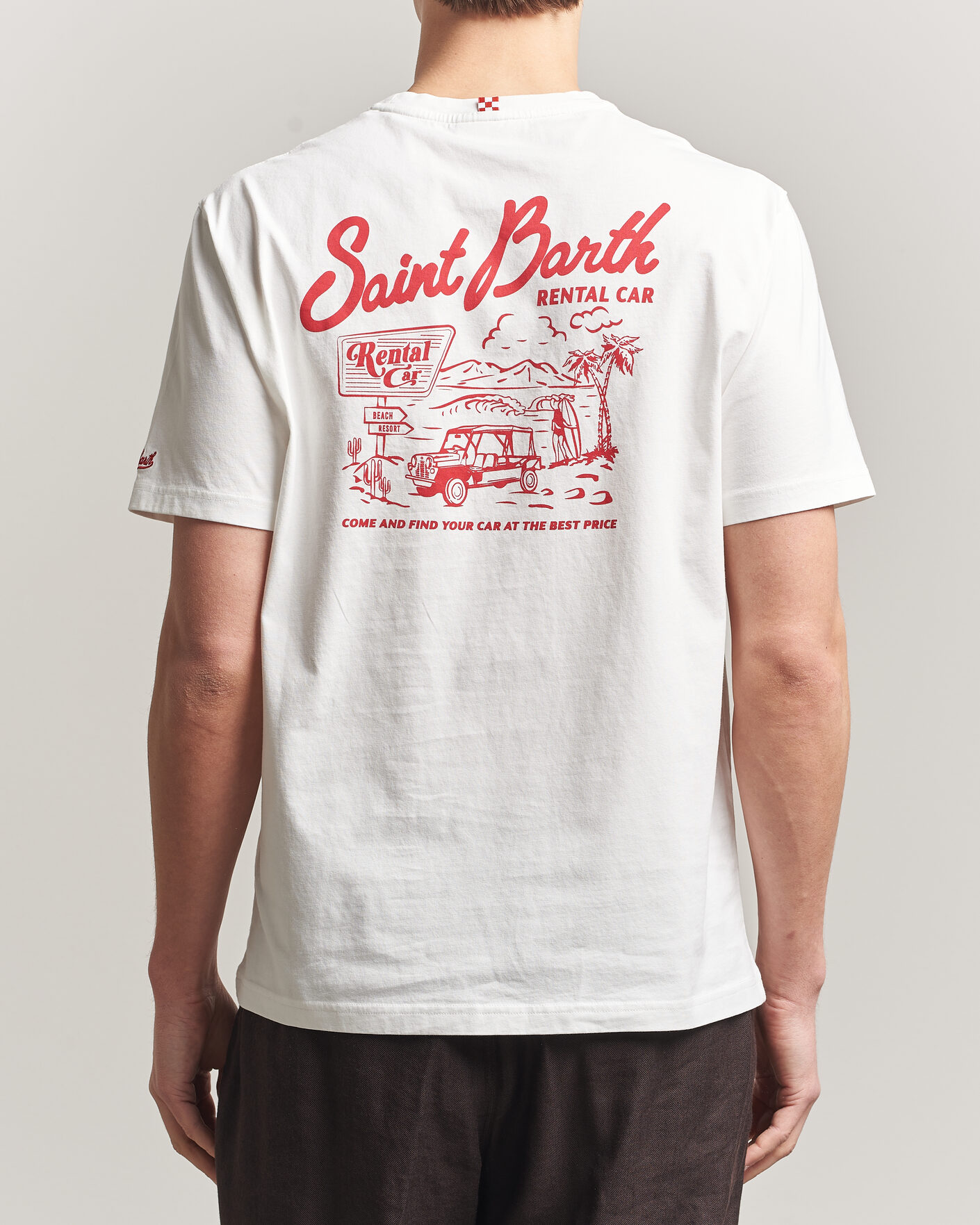 Herr | T-Shirts | MC2 Saint Barth | Back Printed Cotton T-Shirt Rental Car