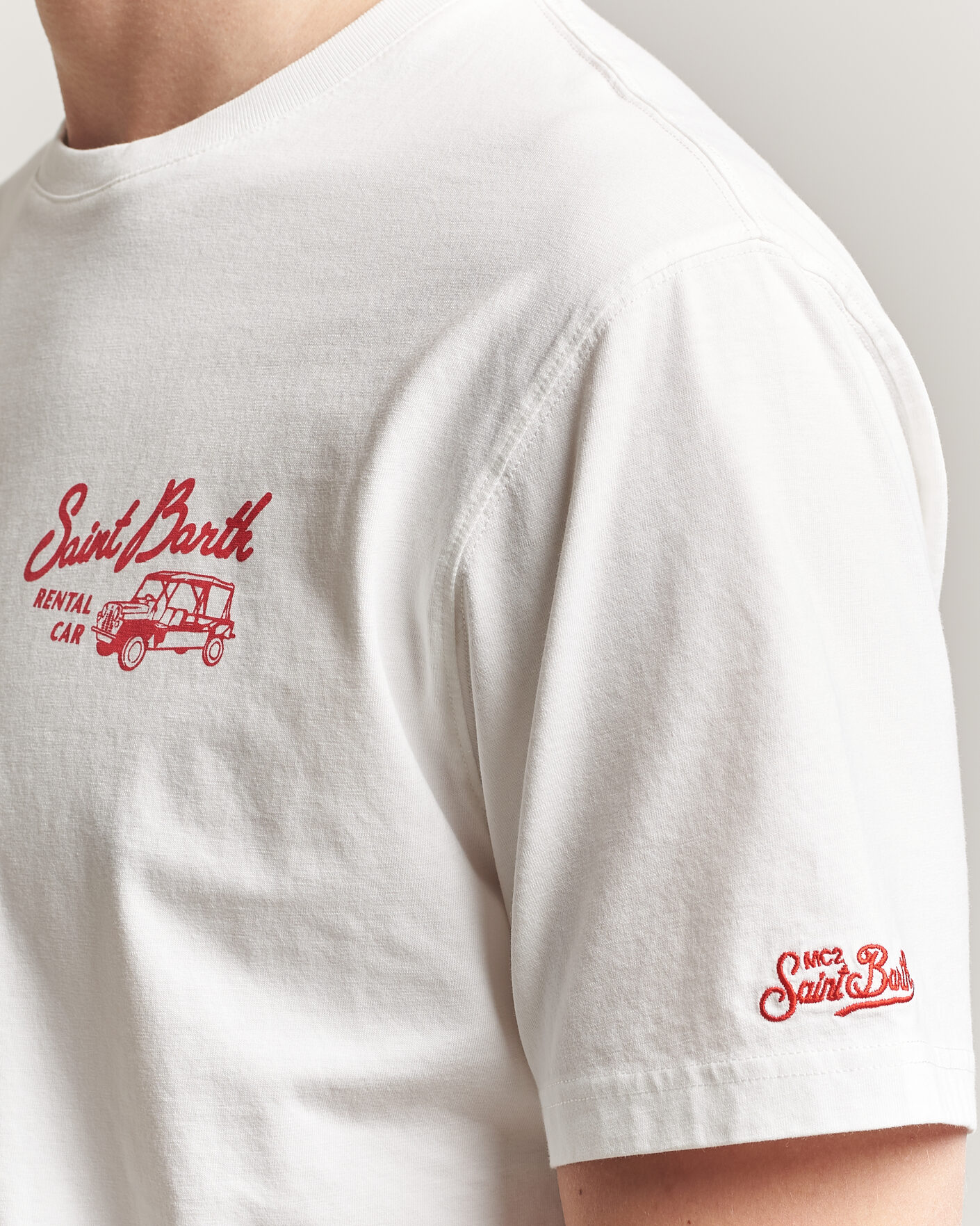 Herr | T-Shirts | MC2 Saint Barth | Back Printed Cotton T-Shirt Rental Car