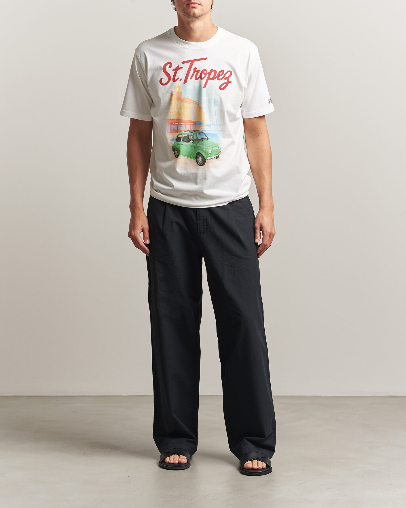 Herr | T-Shirts | MC2 Saint Barth | Printed Cotton T-Shirt St Tropez Car