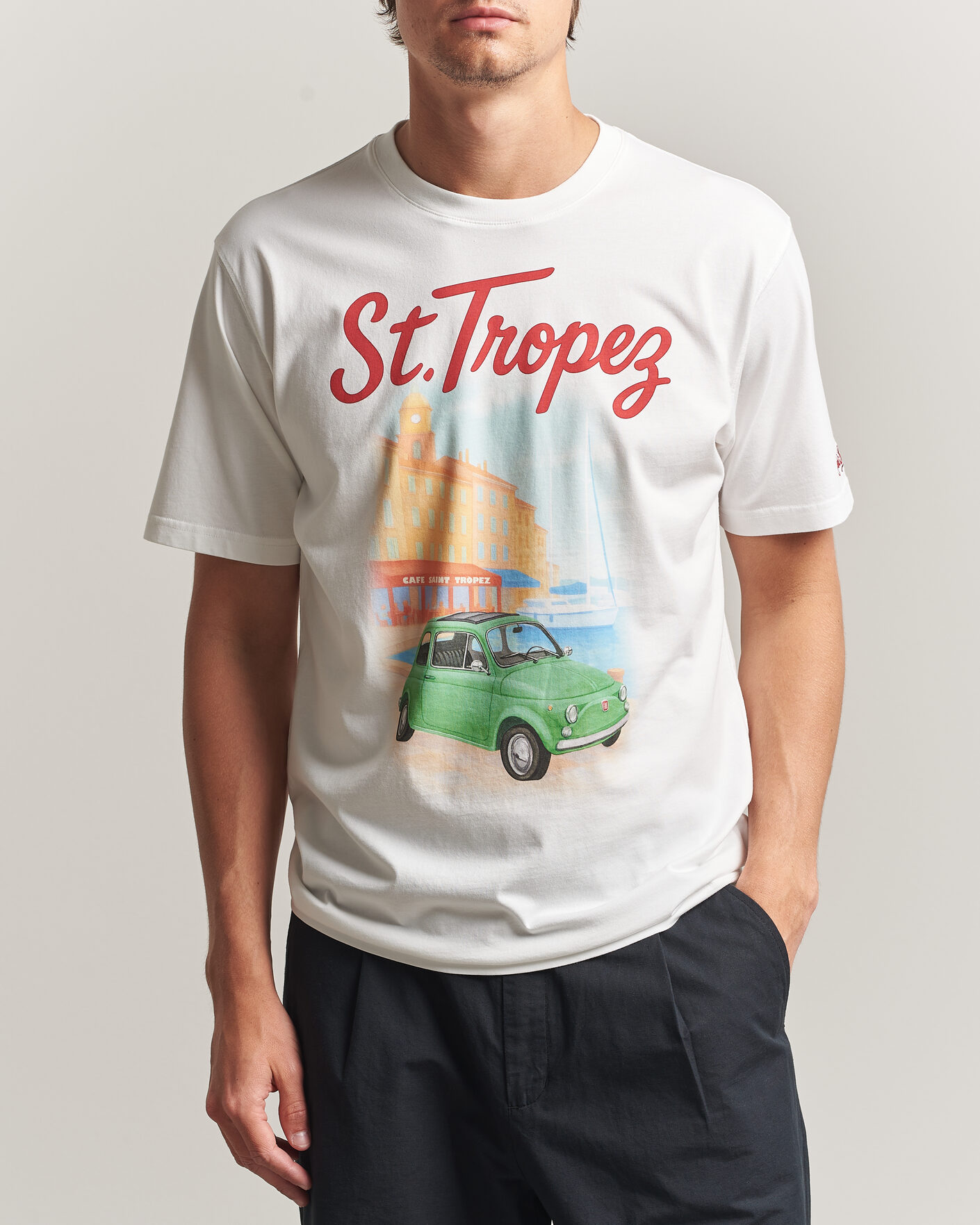 Herr | T-Shirts | MC2 Saint Barth | Printed Cotton T-Shirt St Tropez Car