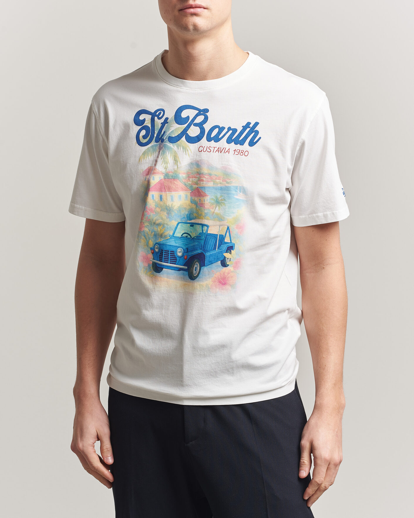 Herr | T-Shirts | MC2 Saint Barth | Printed Cotton T-Shirt Ibiscus Car