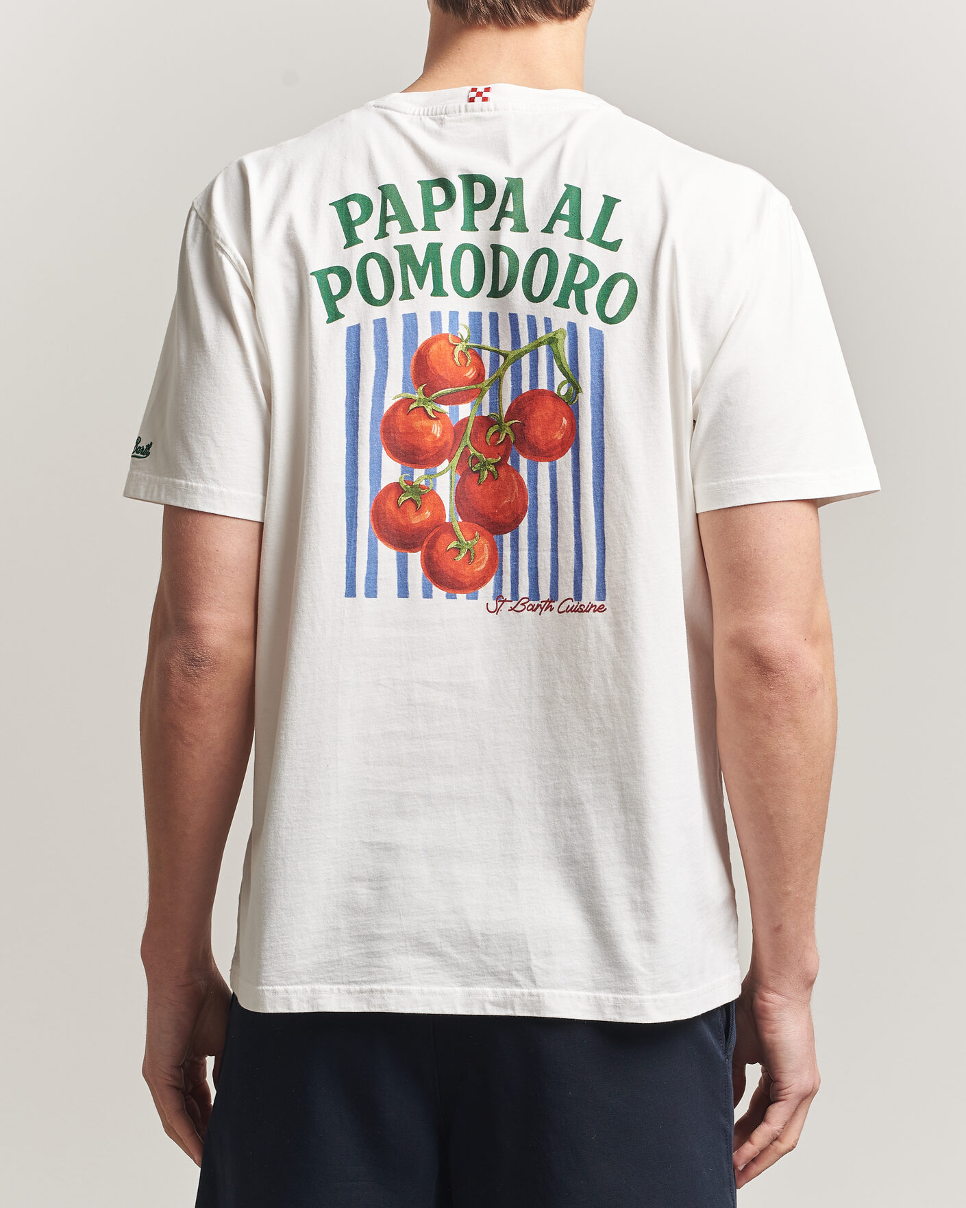 Herr | T-Shirts | MC2 Saint Barth | Back Printed Cotton T-Shirt Pappa Pomodoro