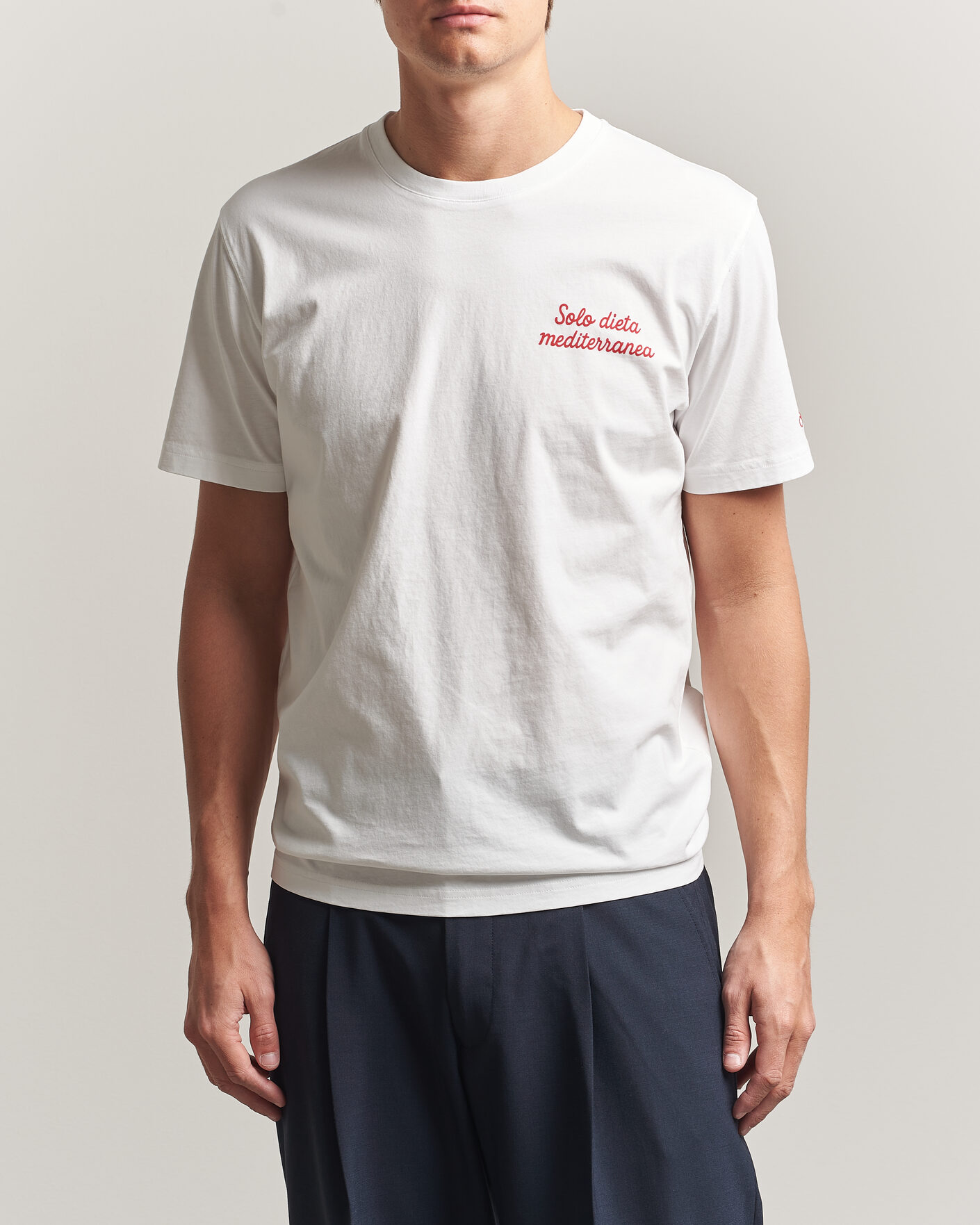 Herr | T-Shirts | MC2 Saint Barth | Back Printed Cotton T-Shirt Dieta Mediterranea