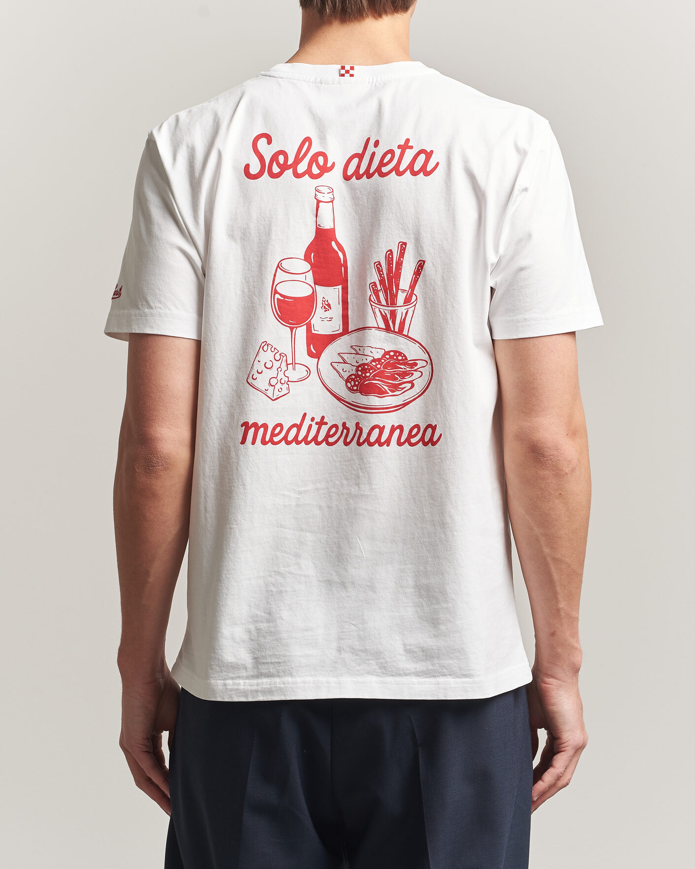 Herr | T-Shirts | MC2 Saint Barth | Back Printed Cotton T-Shirt Dieta Mediterranea
