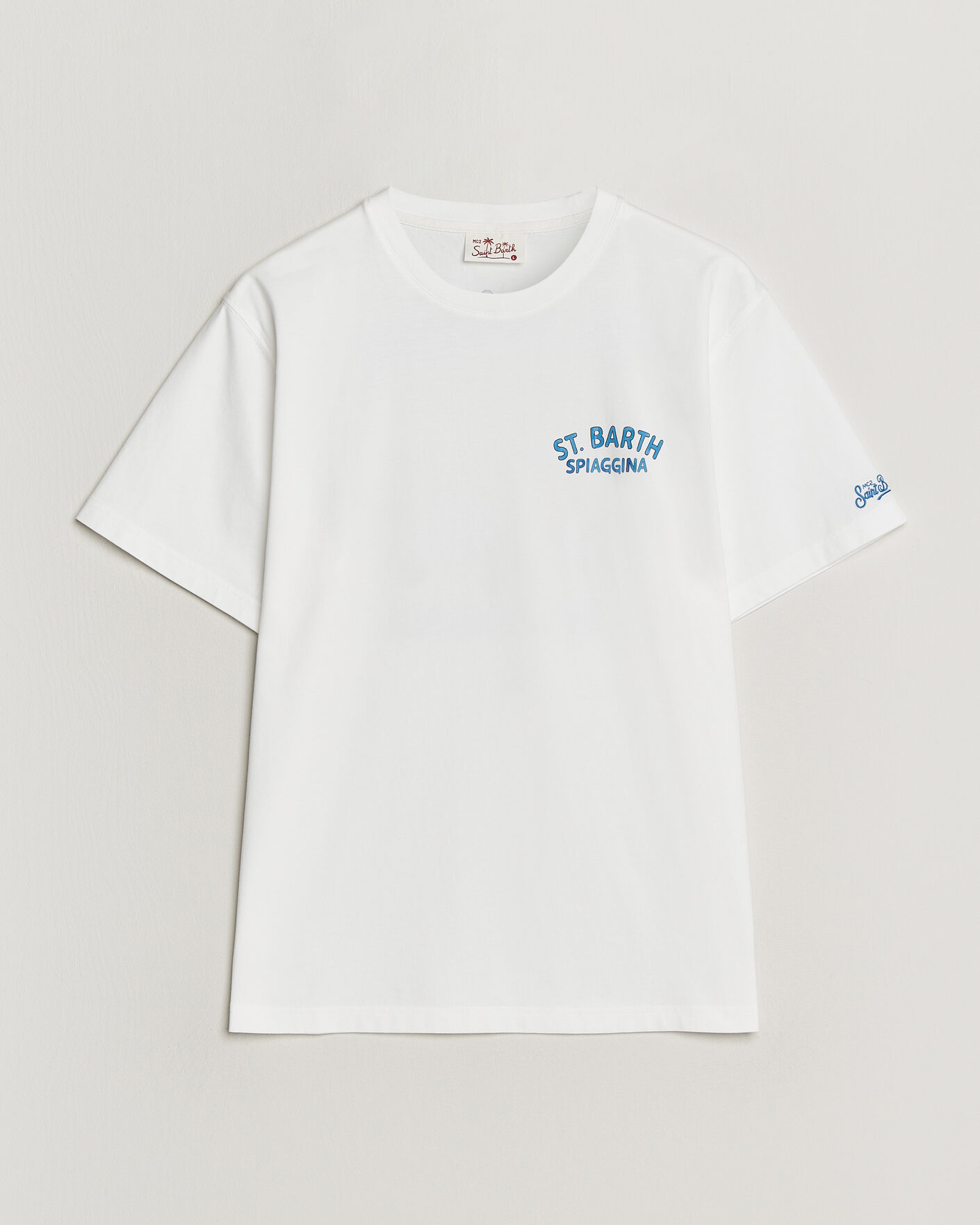 Herr | T-Shirts | MC2 Saint Barth | Back Printed Cotton T-Shirt Spiaggina