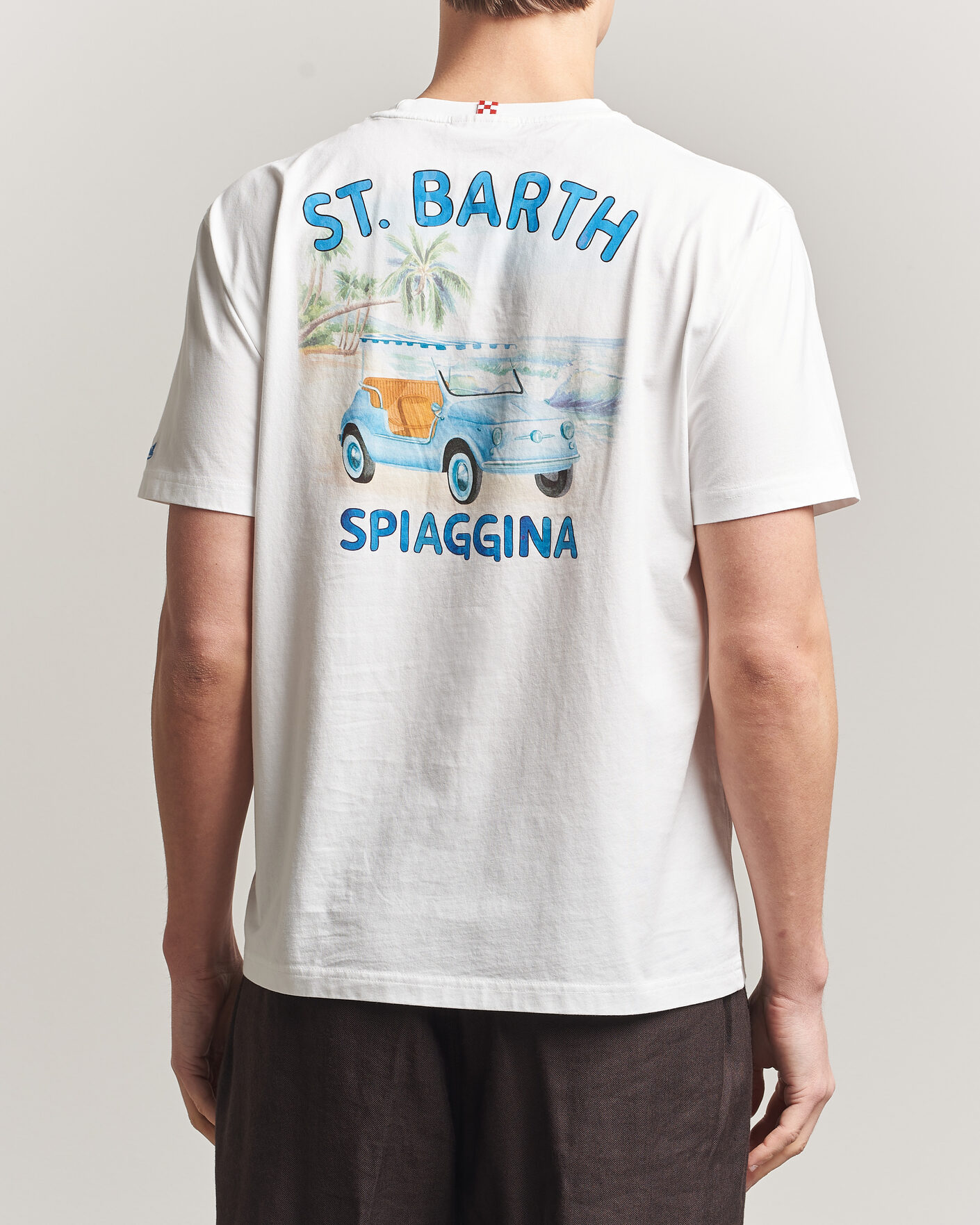 Herr | T-Shirts | MC2 Saint Barth | Back Printed Cotton T-Shirt Spiaggina