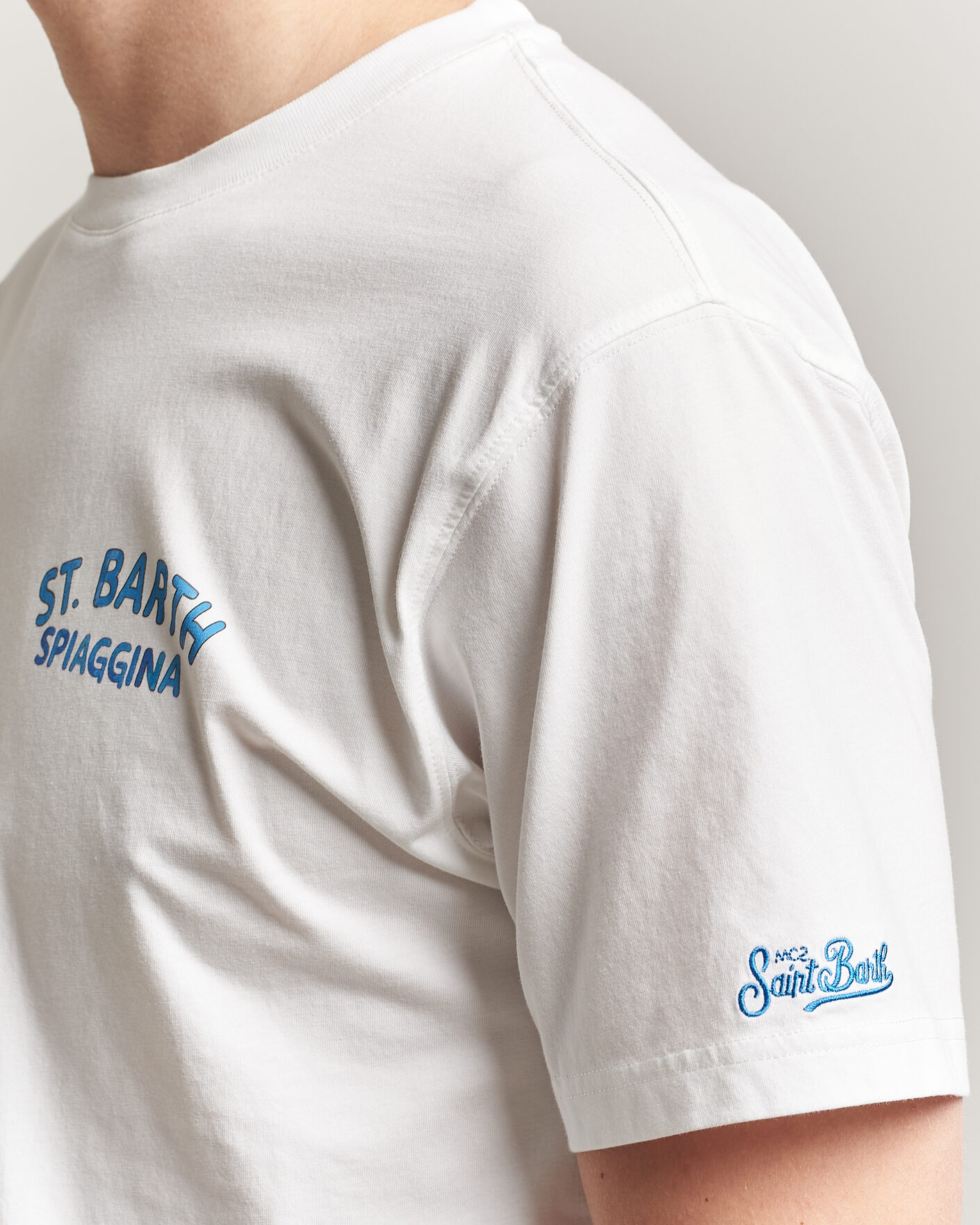 Herr | T-Shirts | MC2 Saint Barth | Back Printed Cotton T-Shirt Spiaggina