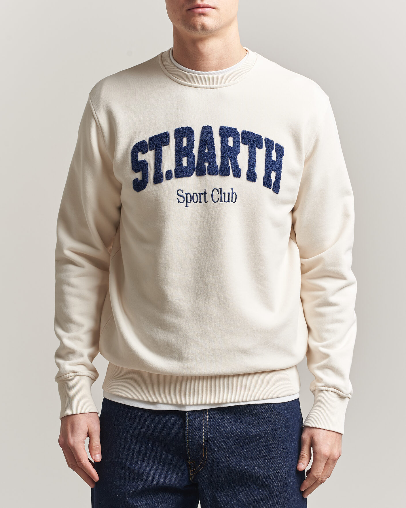 Herr | Tröjor | MC2 Saint Barth | Terry Cotton Logo Sweatshirt Off White