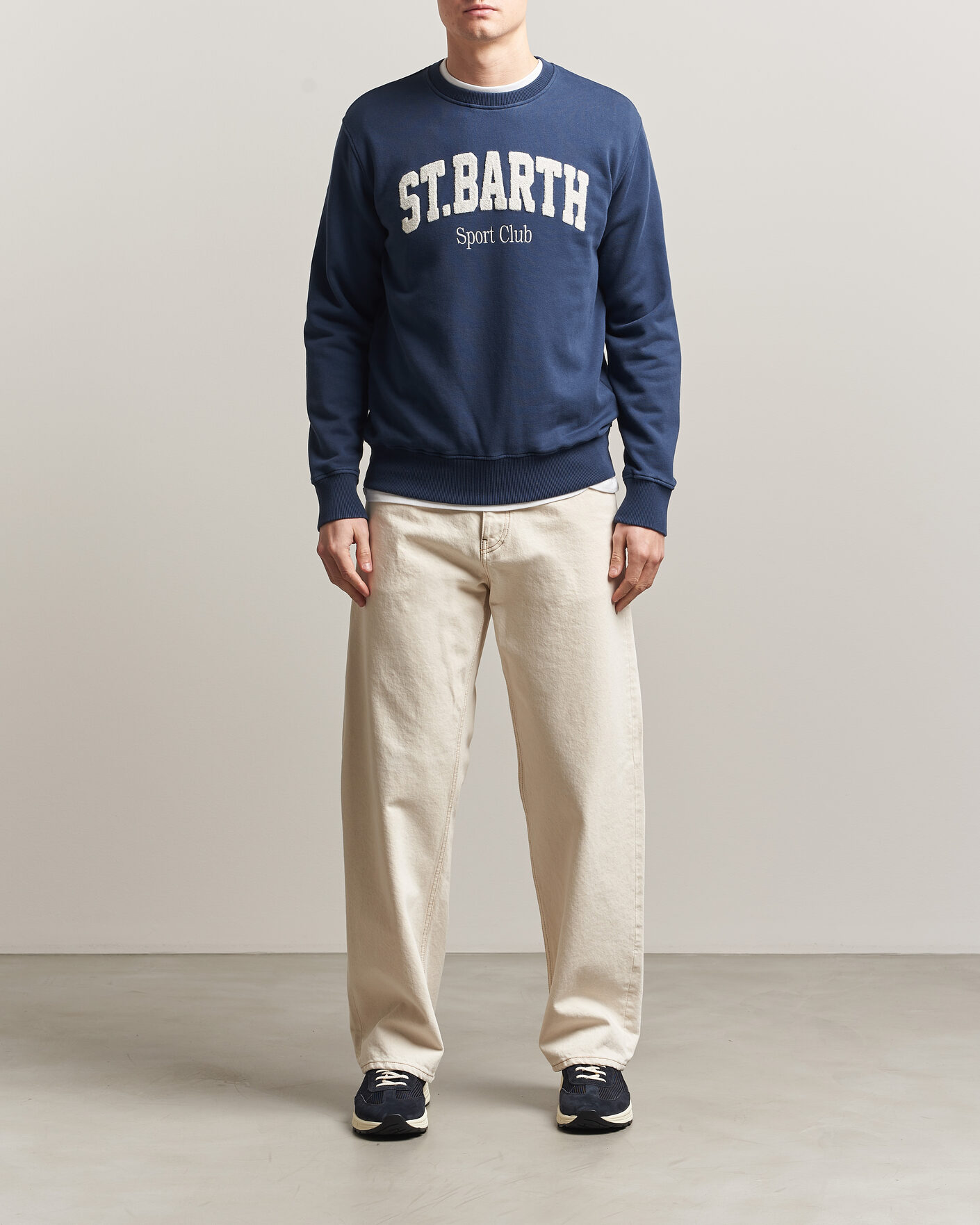 Herr | Tröjor | MC2 Saint Barth | Terry Cotton Logo Sweatshirt Navy