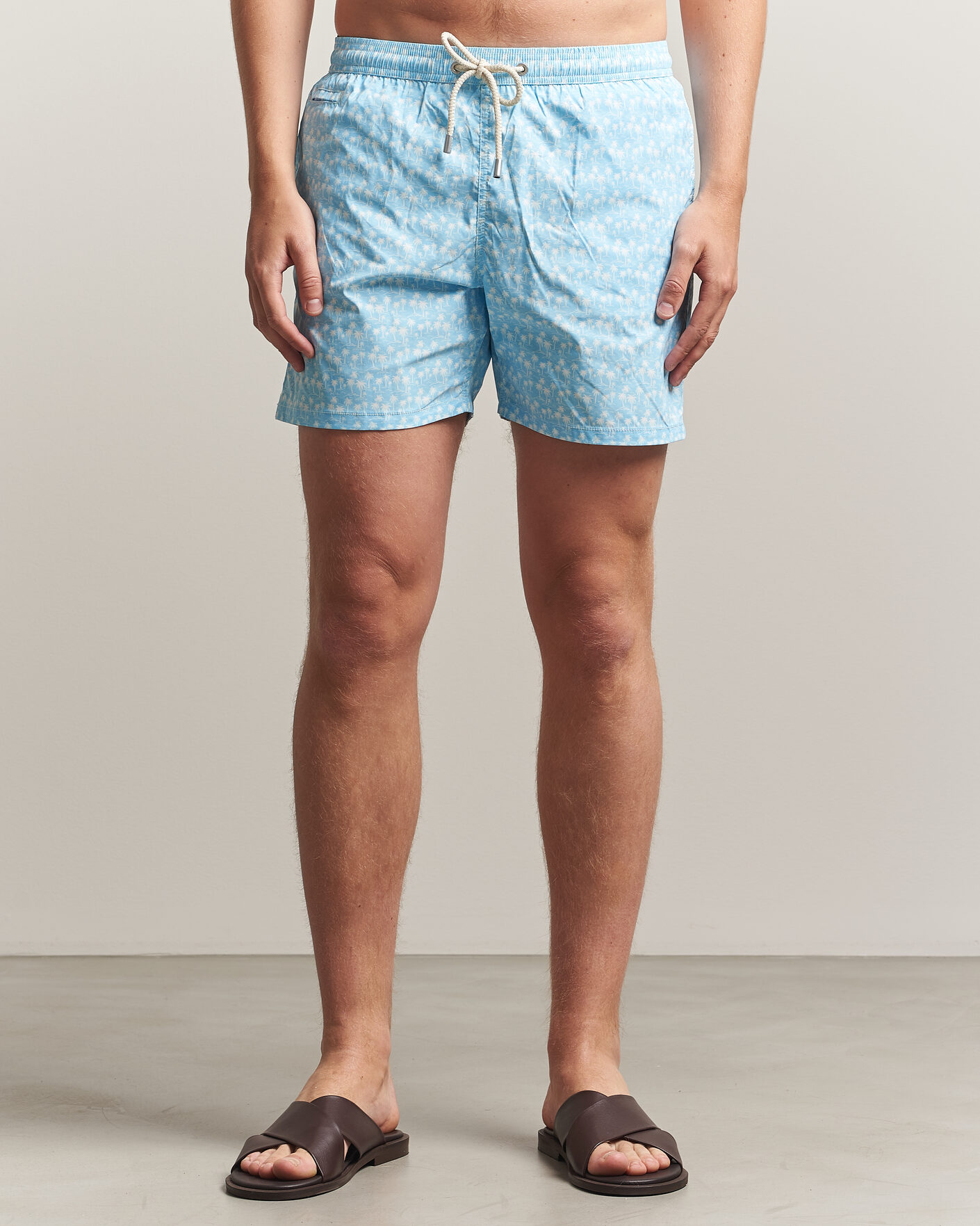 Herr | Badbyxor | MC2 Saint Barth | Printed Swim Shorts Blue Palms