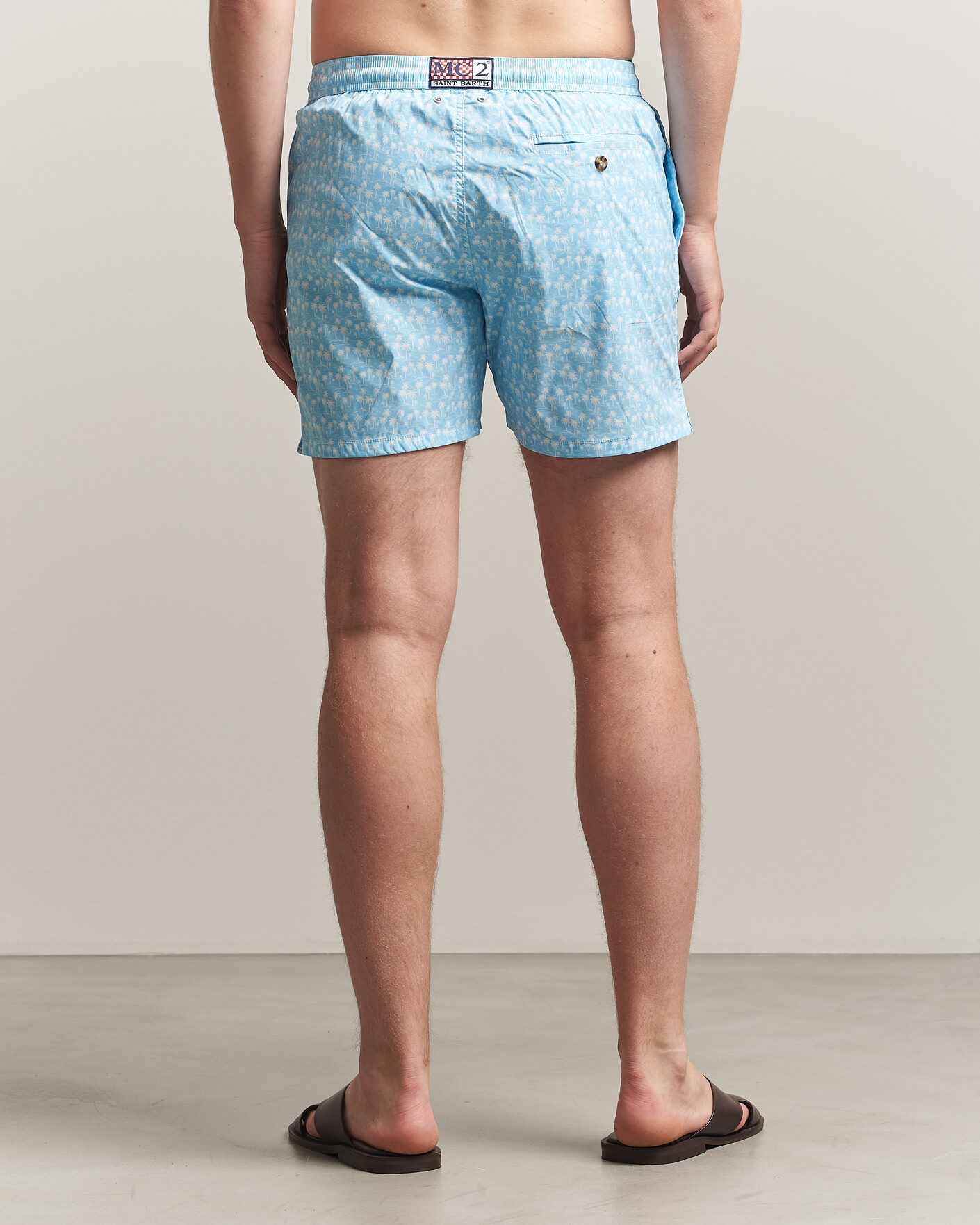 Herr | Badbyxor | MC2 Saint Barth | Printed Swim Shorts Blue Palms