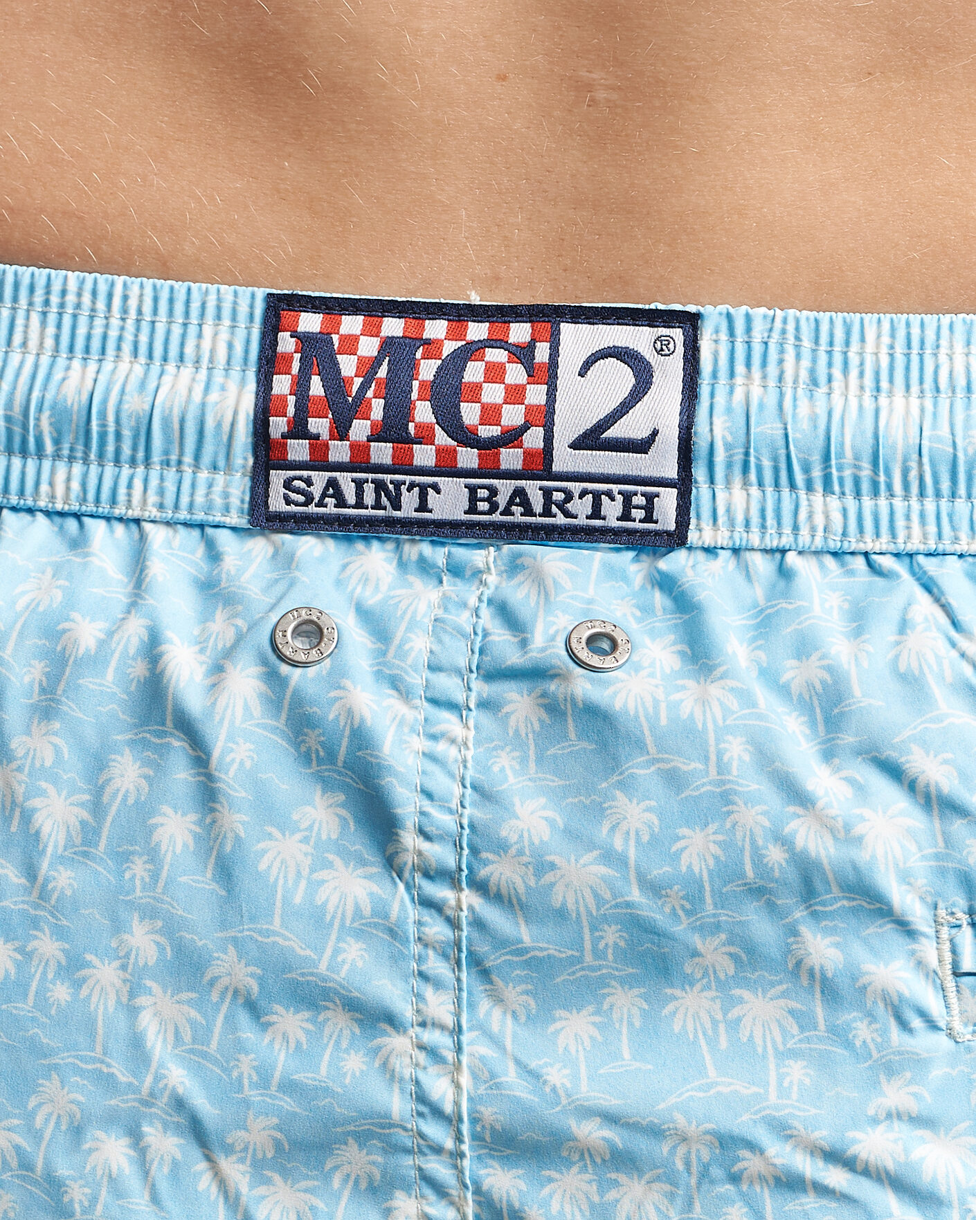 Herr | Badbyxor | MC2 Saint Barth | Printed Swim Shorts Blue Palms