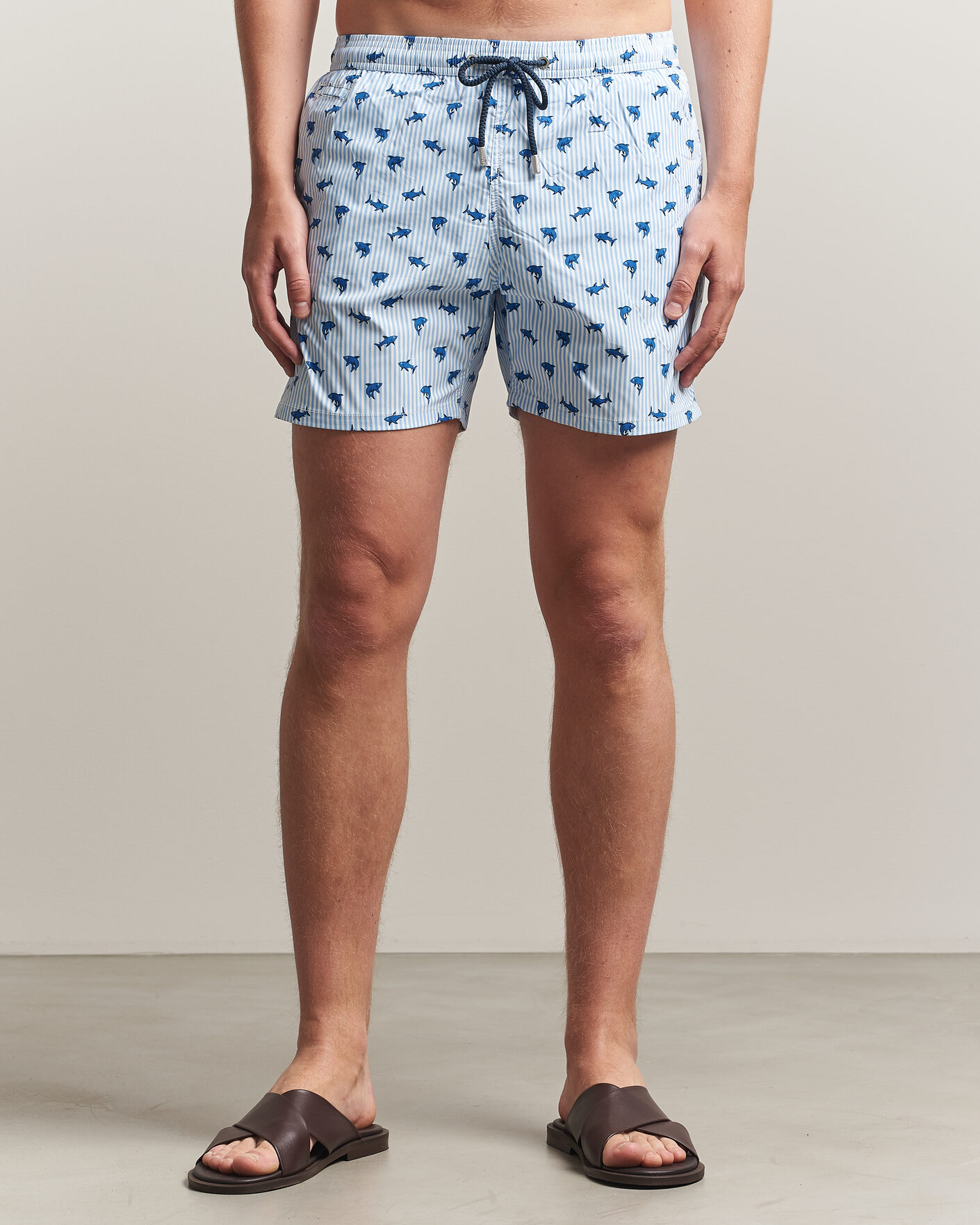 Herr | Badbyxor | MC2 Saint Barth | Printed Swim Shorts Blue Sharks