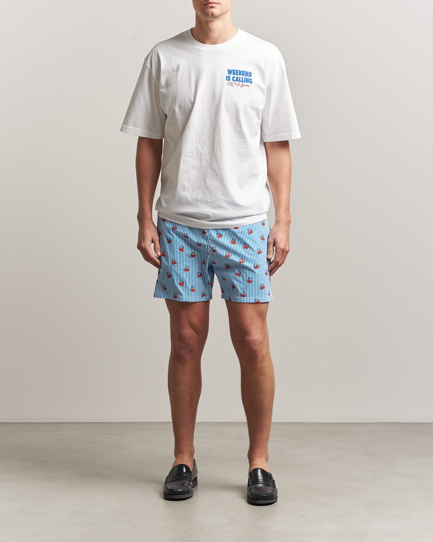 Herr | Badbyxor | MC2 Saint Barth | Printed Swim Shorts Blue Crabs