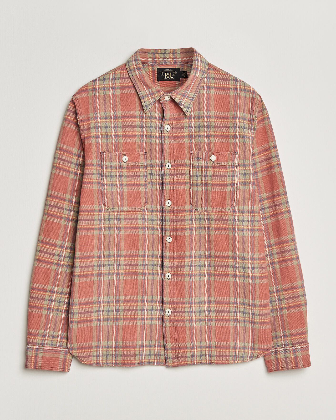 Herr | Skjortor | RRL | Cameron Double Pocket Shirt Red/Blue Check