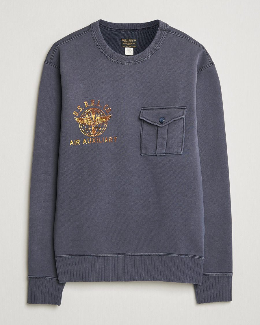 Herr | Tröjor | RRL | Training Crew Sweatshirt Faded Blue