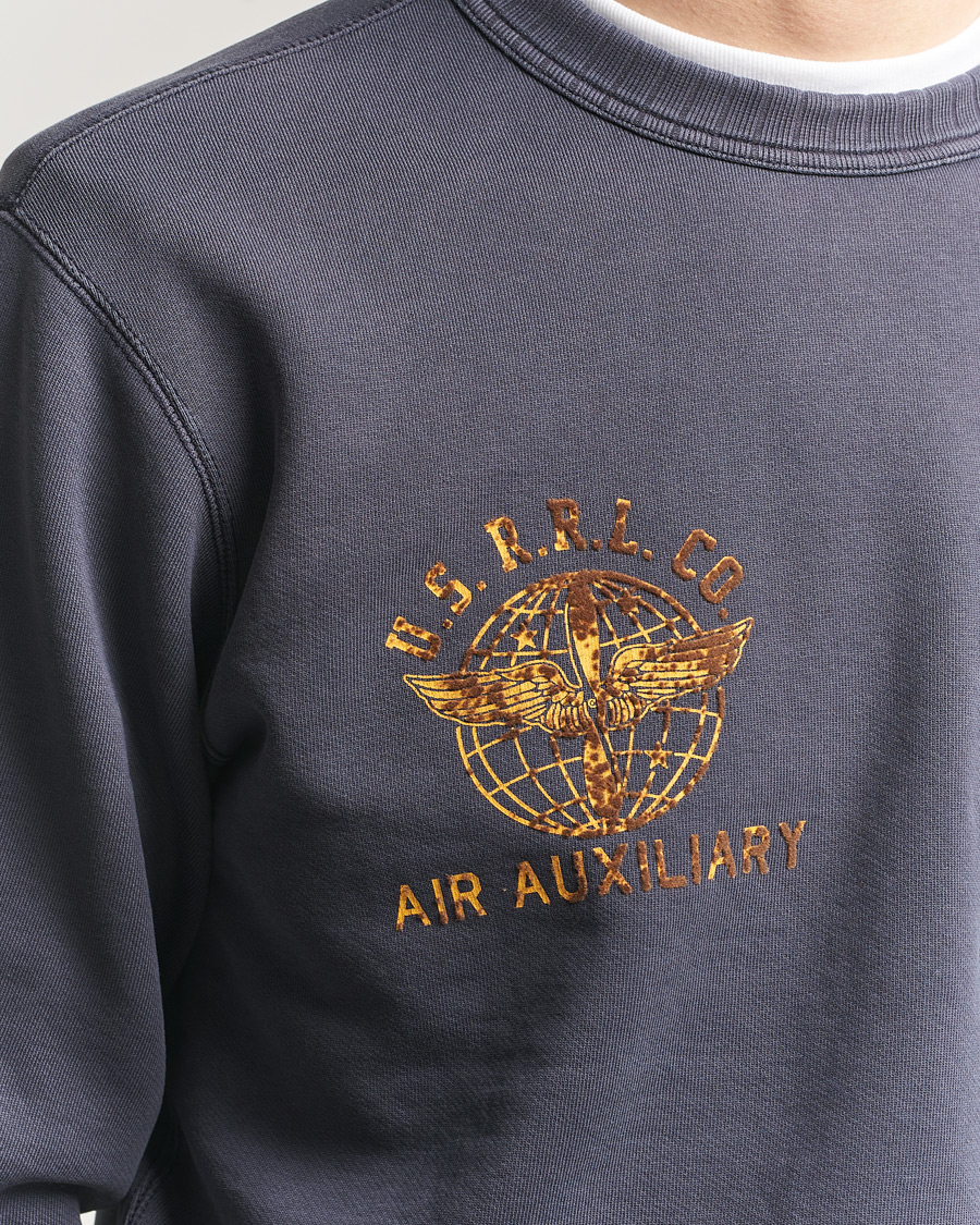 Herr | Tröjor | RRL | Training Crew Sweatshirt Faded Blue