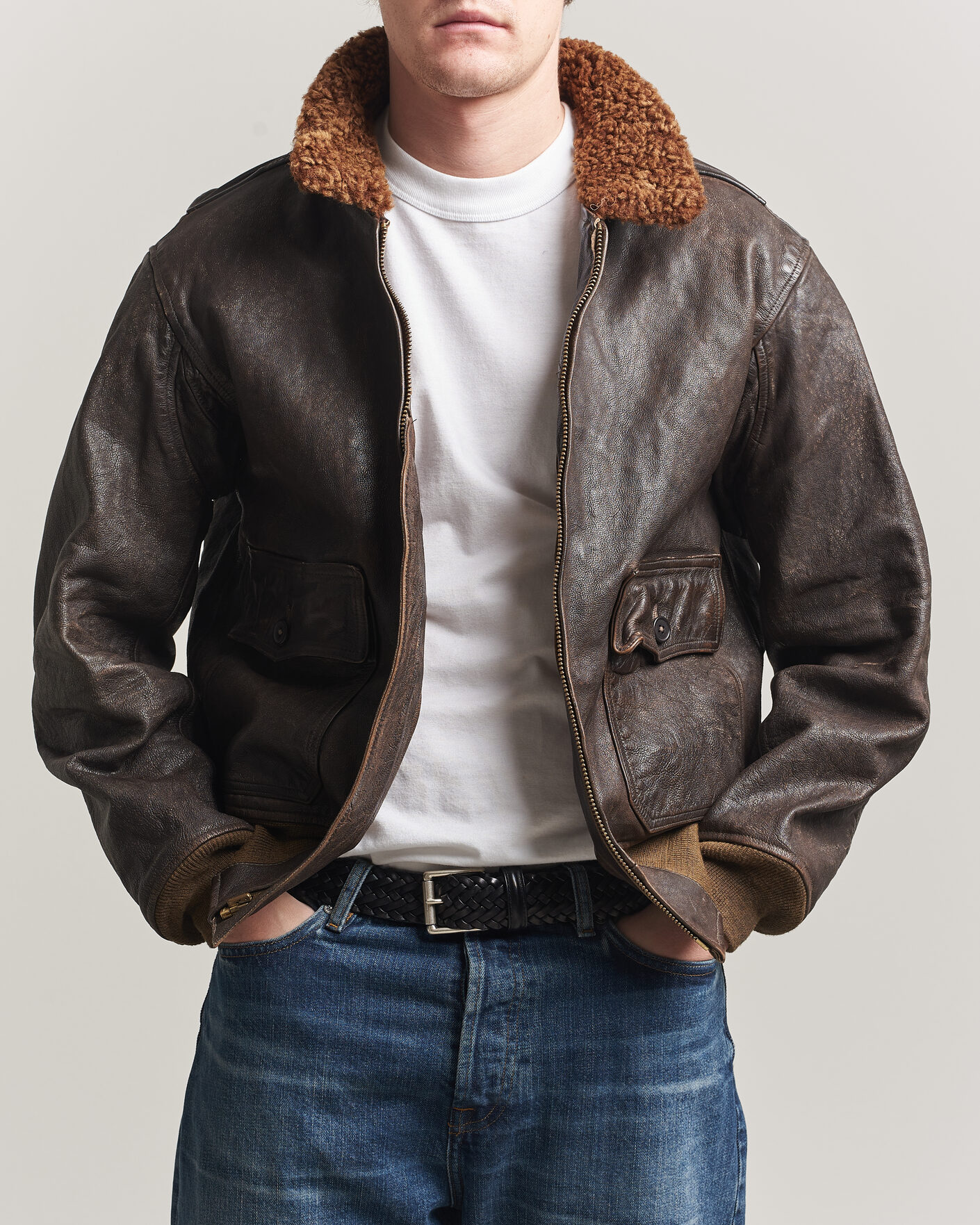 Herr | Jackor | RRL | Pratt Leather Jacket Vintage Brown