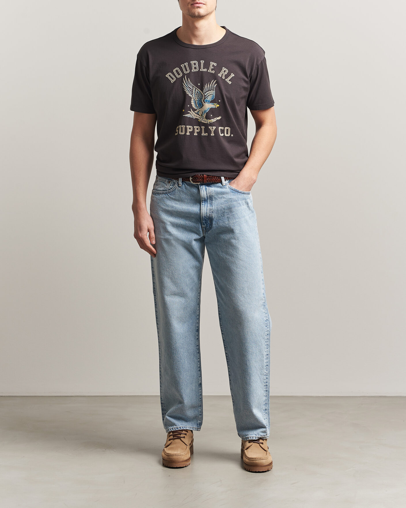 Herr | T-Shirts | RRL | Eagle Print Tee Faded Black